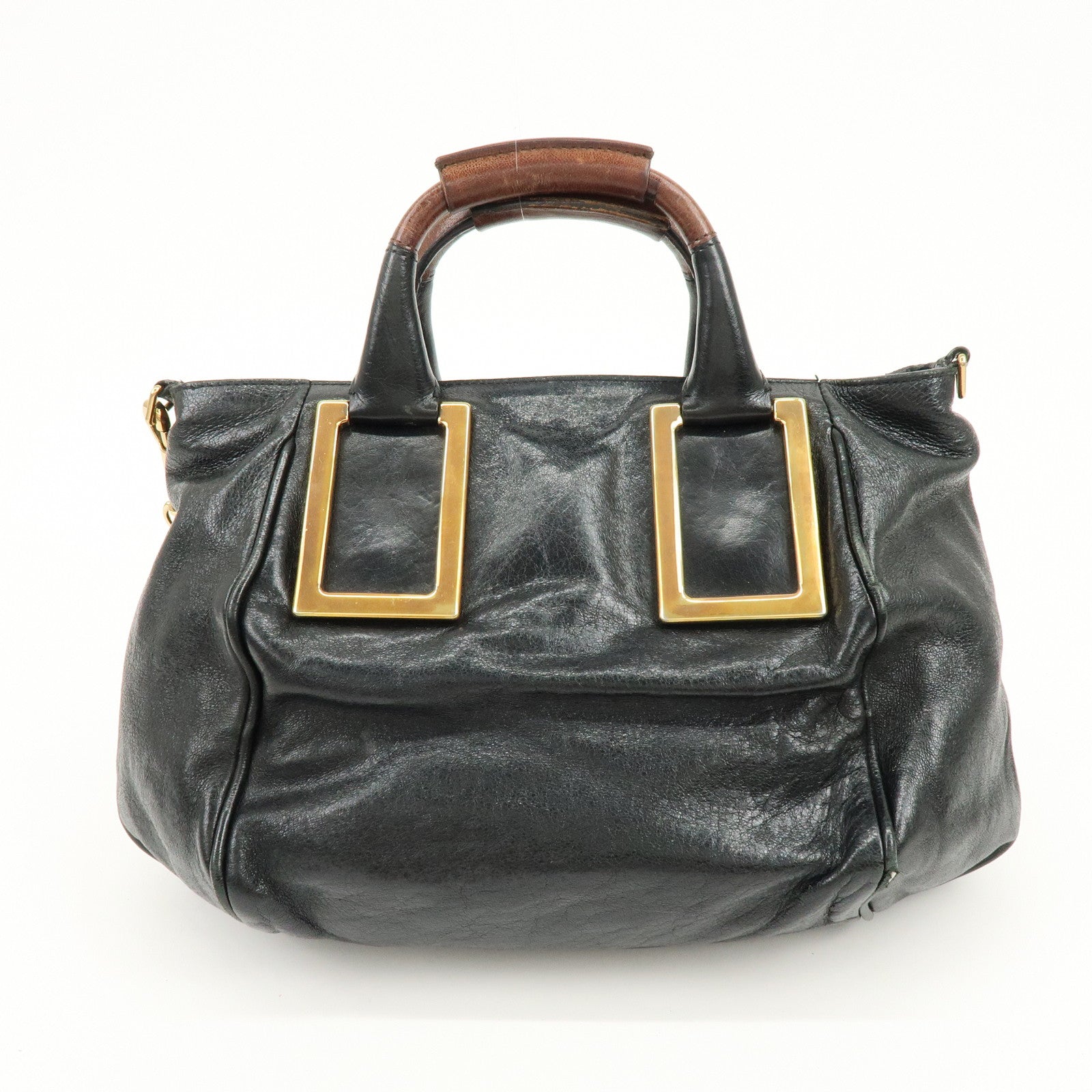 Chloe Ethel Leather 2Way Shoulder Bag Hand Bag Crossbody Bag Black