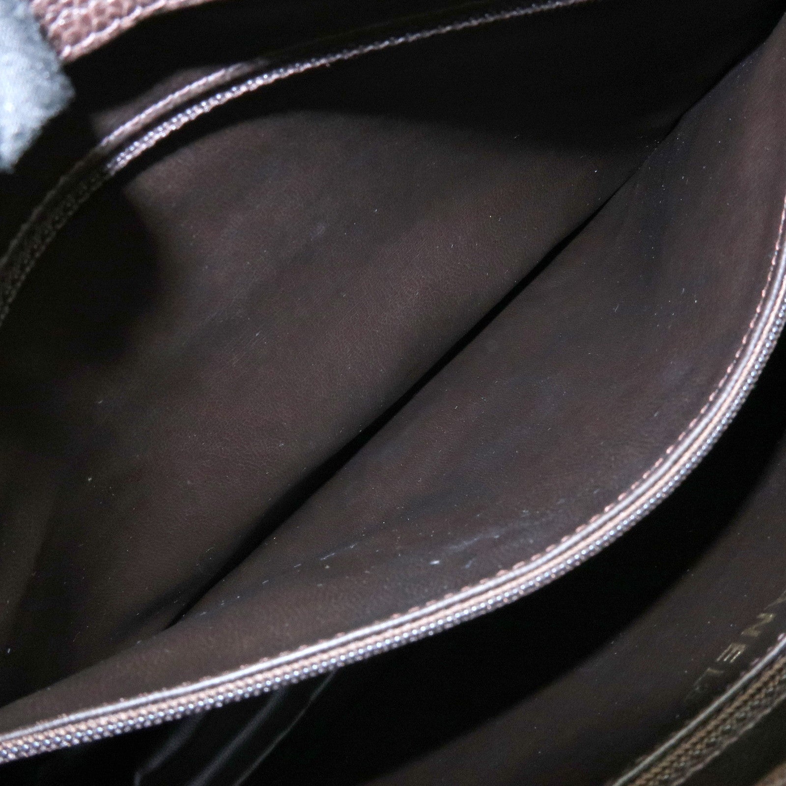 CHANEL Triple COCO Mark Caviarskin Chain Shoulder Bag Brown