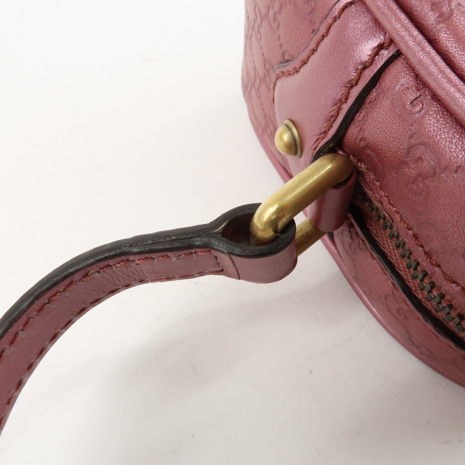 GUCCI Micro Guccissima Leather Shoulder Bag Metallic Pink 309538 Used