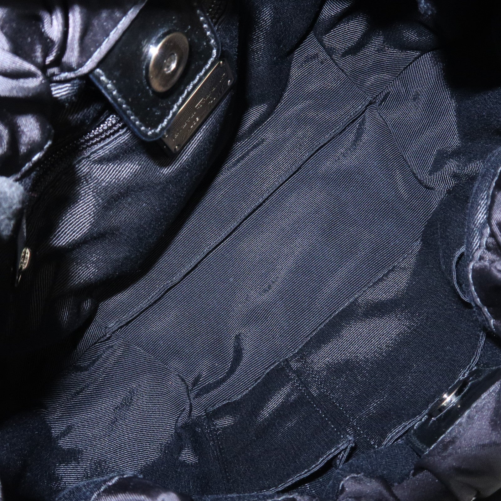 Ferragamo Vara Ribbon Nylon Patent Leather 2Way Hand Shoulder Bag