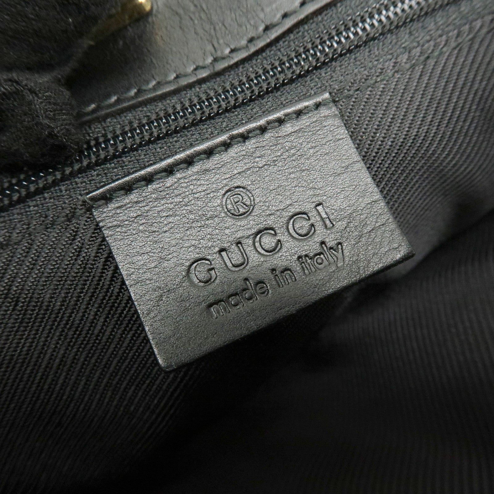 GUCCI GG Canvas Leather Shoulder Bag Hand Bag Black 33900