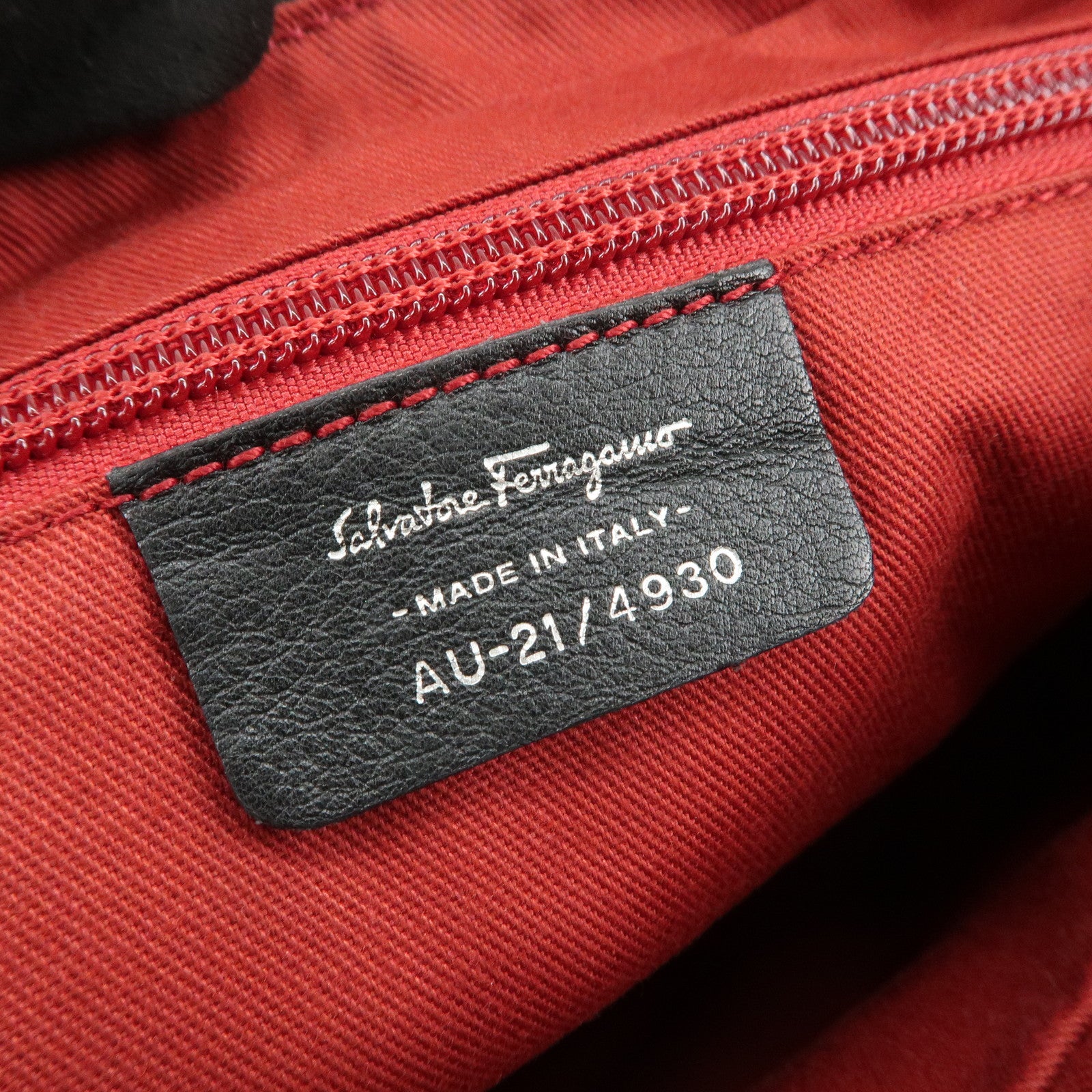 Ferragamo Gancini Logo Nylon Canvas Leather Shoulder Bag Black