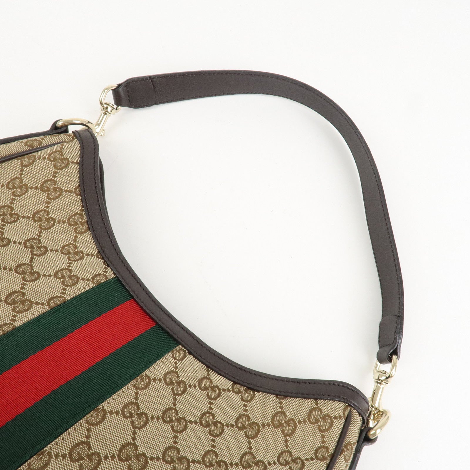 GUCCI Sherry GG Canvas Leather Shoulder Bag Beige 388921 Used