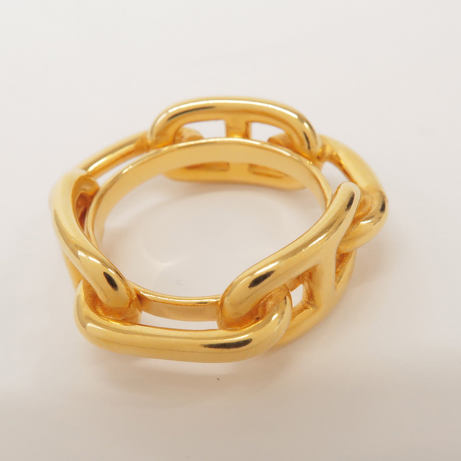 HERMES Metal Chaine d’Ancre Scarf Ring Gold