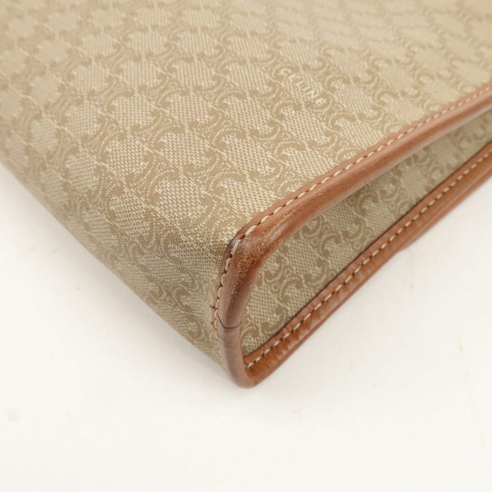 CELINE Macadam PVC Leather 2Way Bag Shoulder Bag Beige
