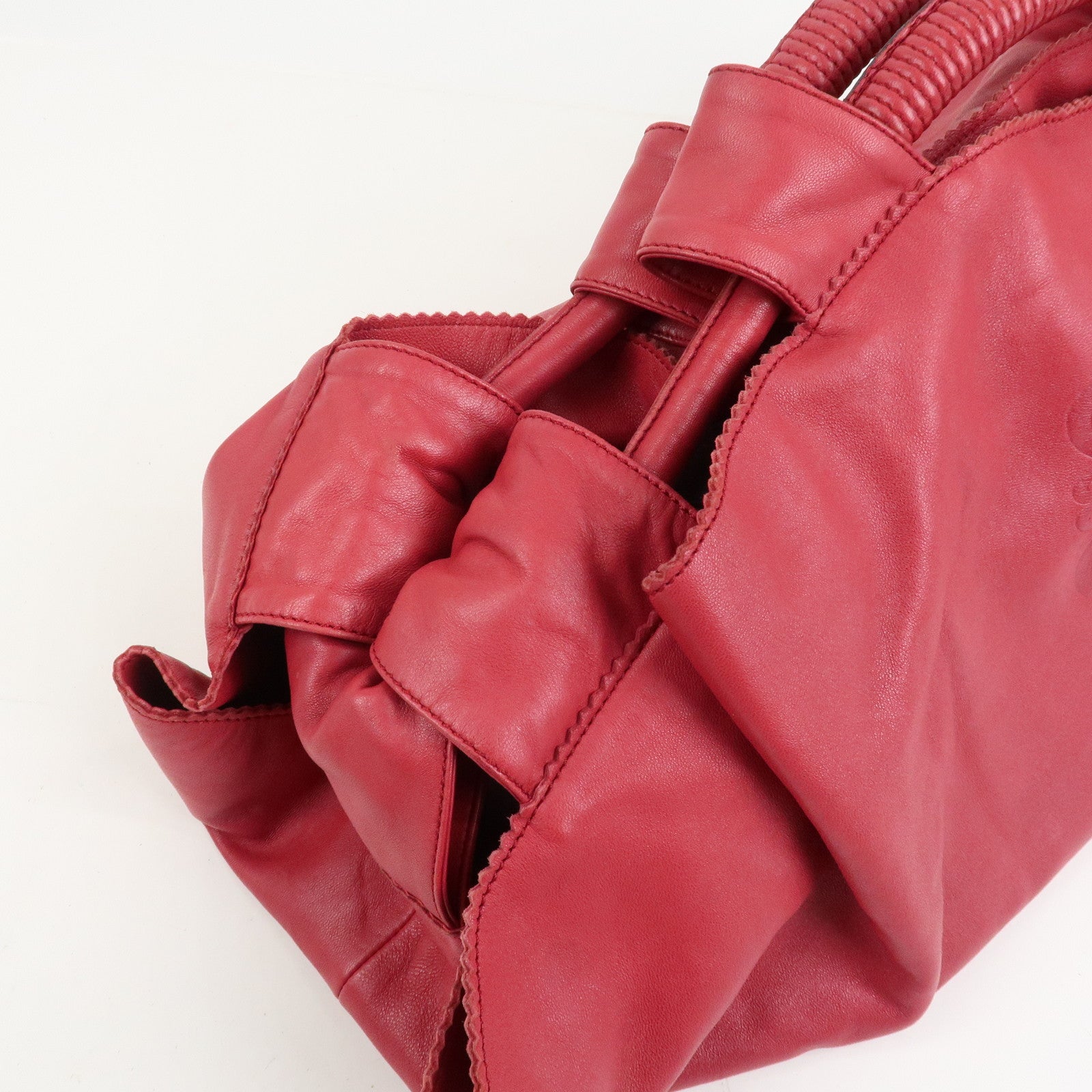 LOEWE Anagram Nappa Leather Nappa Aire Hand Bag Shoulder Bag Red