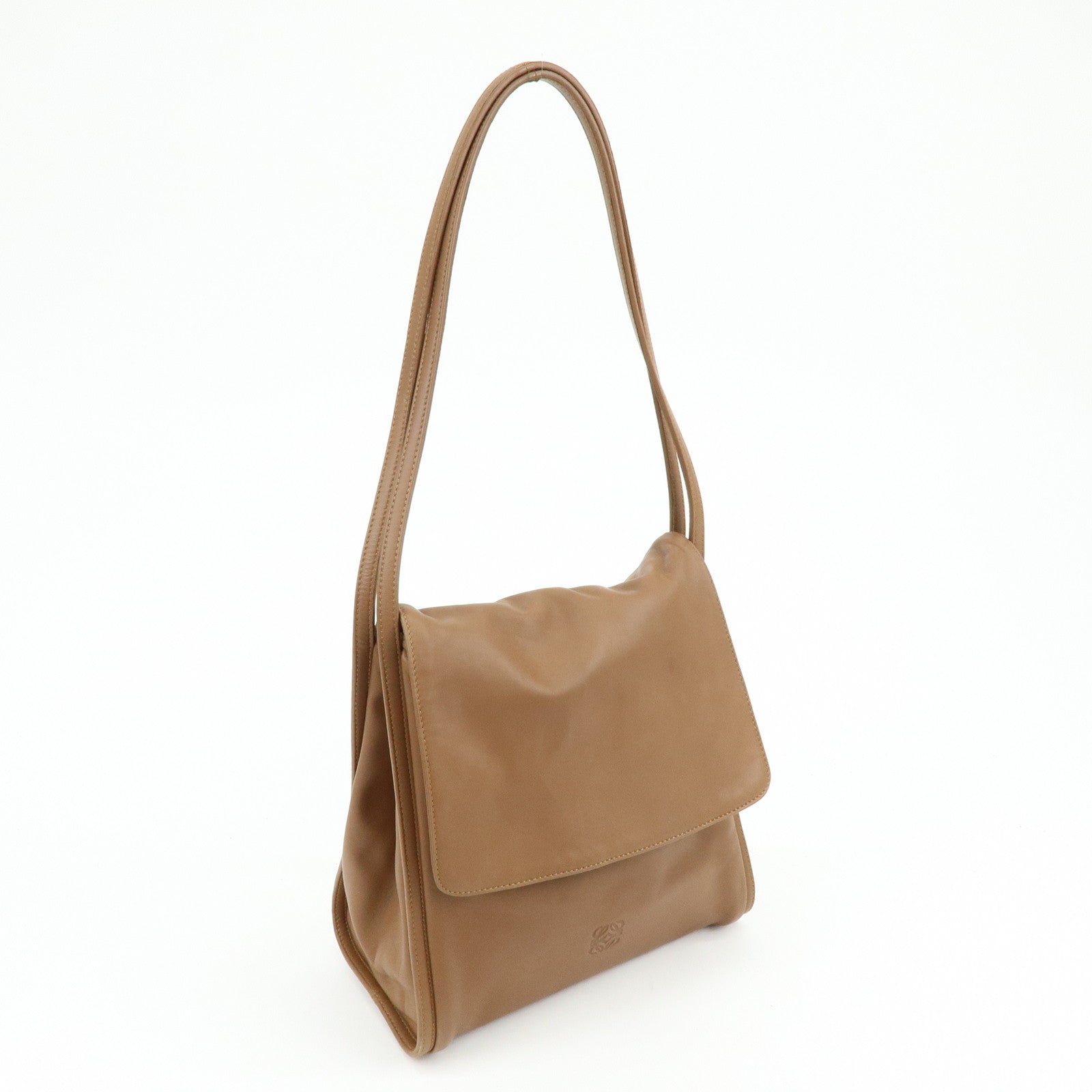 LOEWE Anagram Nappa Leather Shoulder Bag Hand Bag Brown