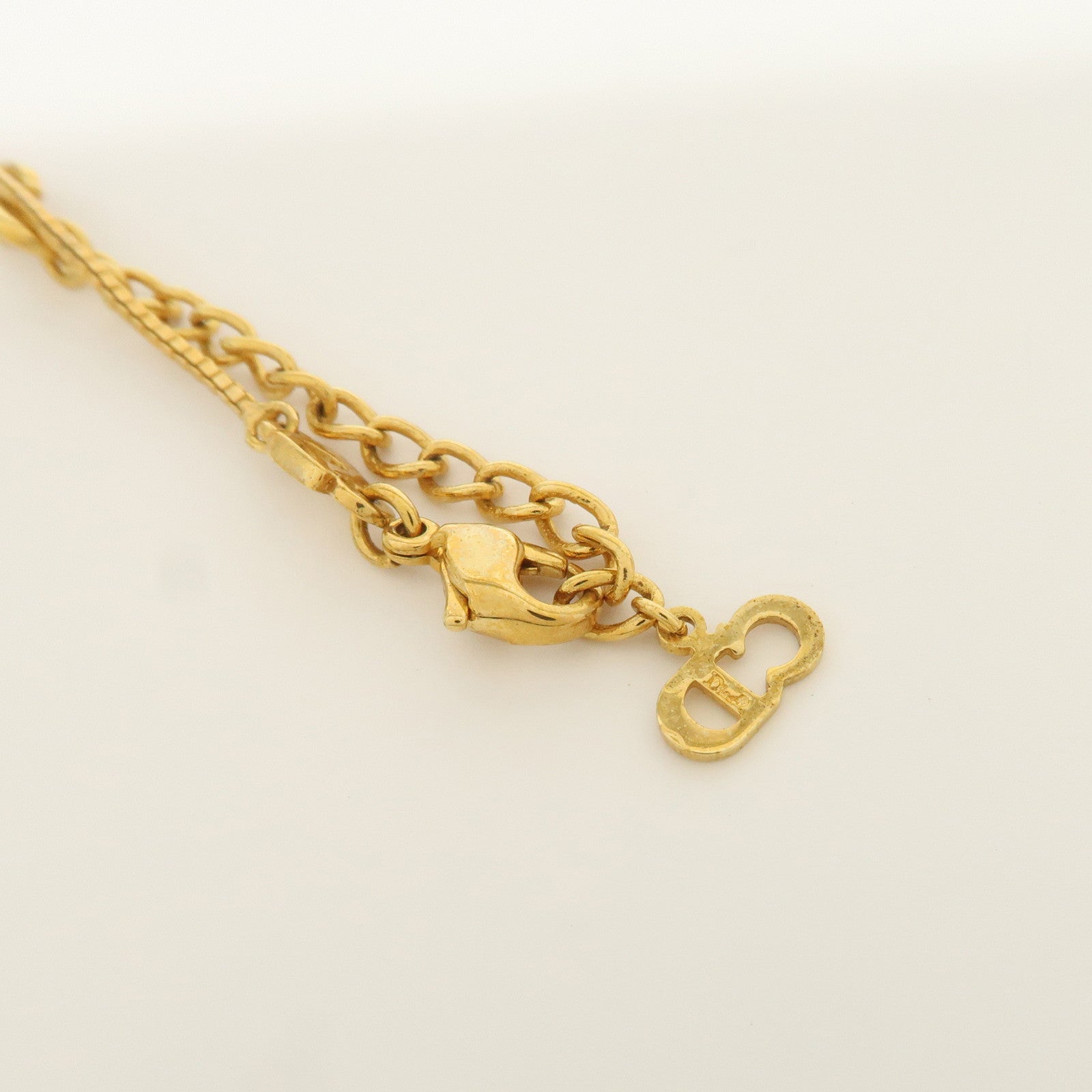 Christian Dior Logo Star Metal Necklace Gold