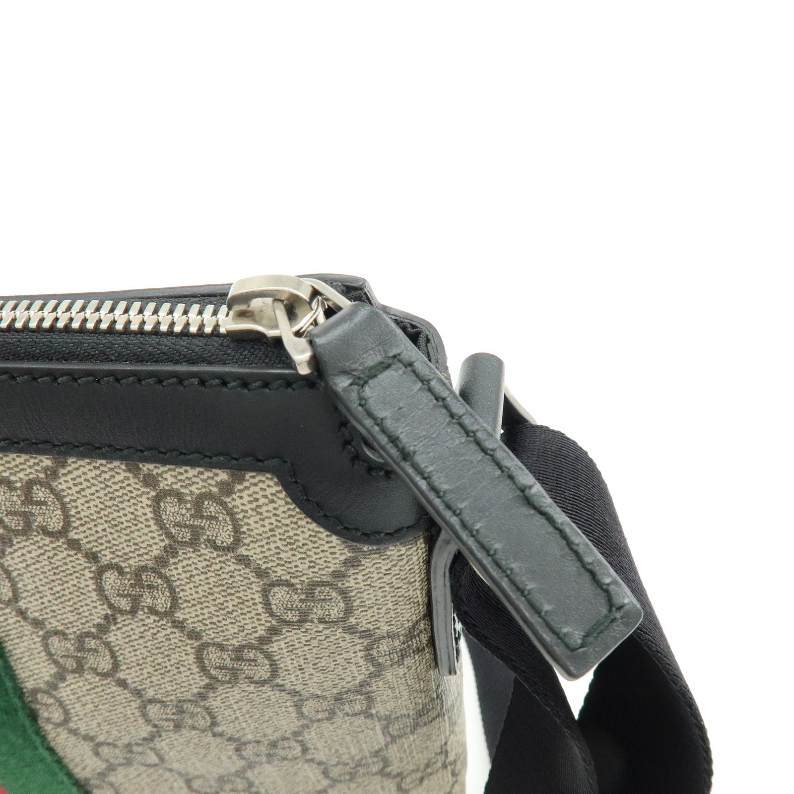GUCCI Sherry GG Supreme Leather Shoulder Crossbody Bag Beige 471454