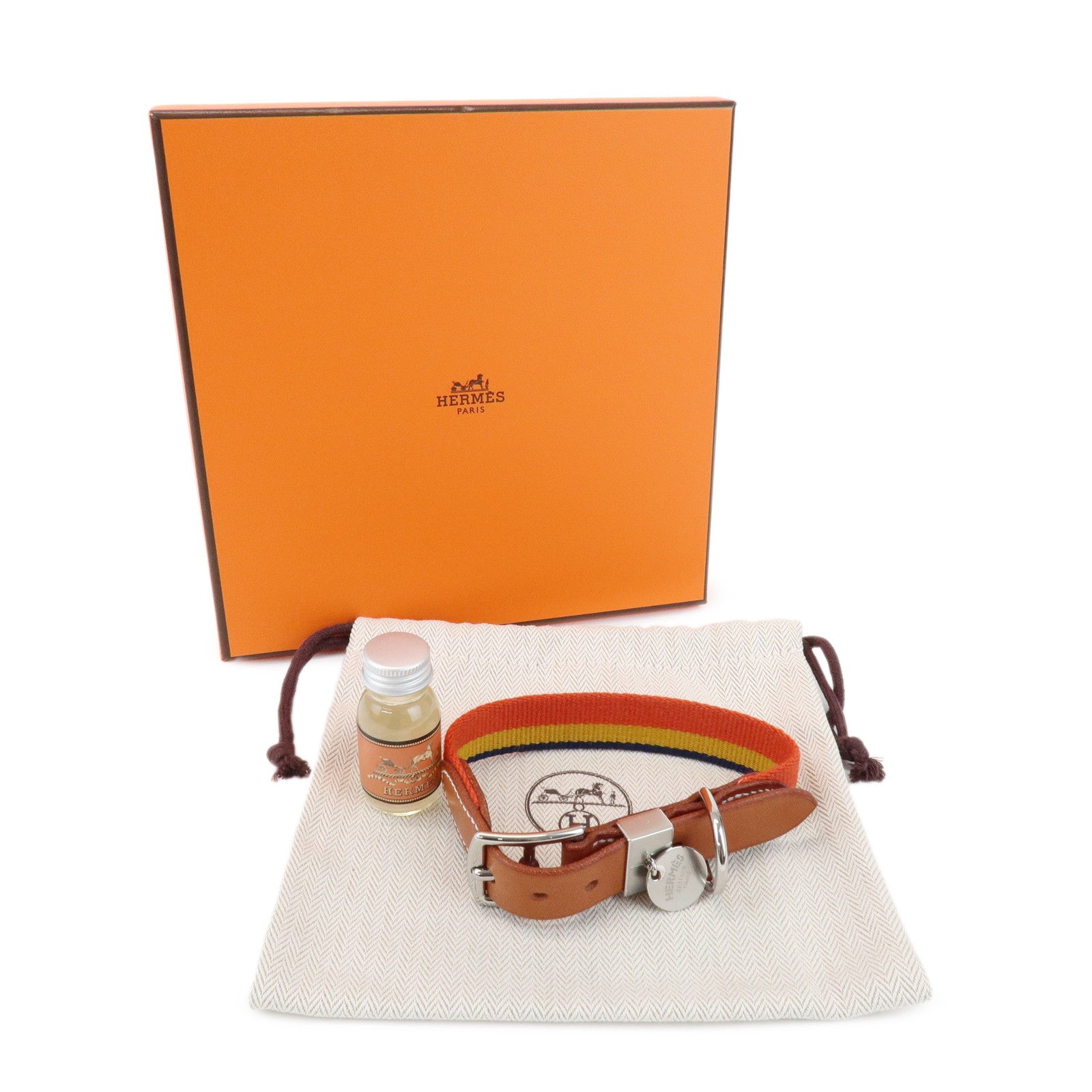 HERMES RocabarIII BridleLeather U Stamped Dog Collar Dark Irish