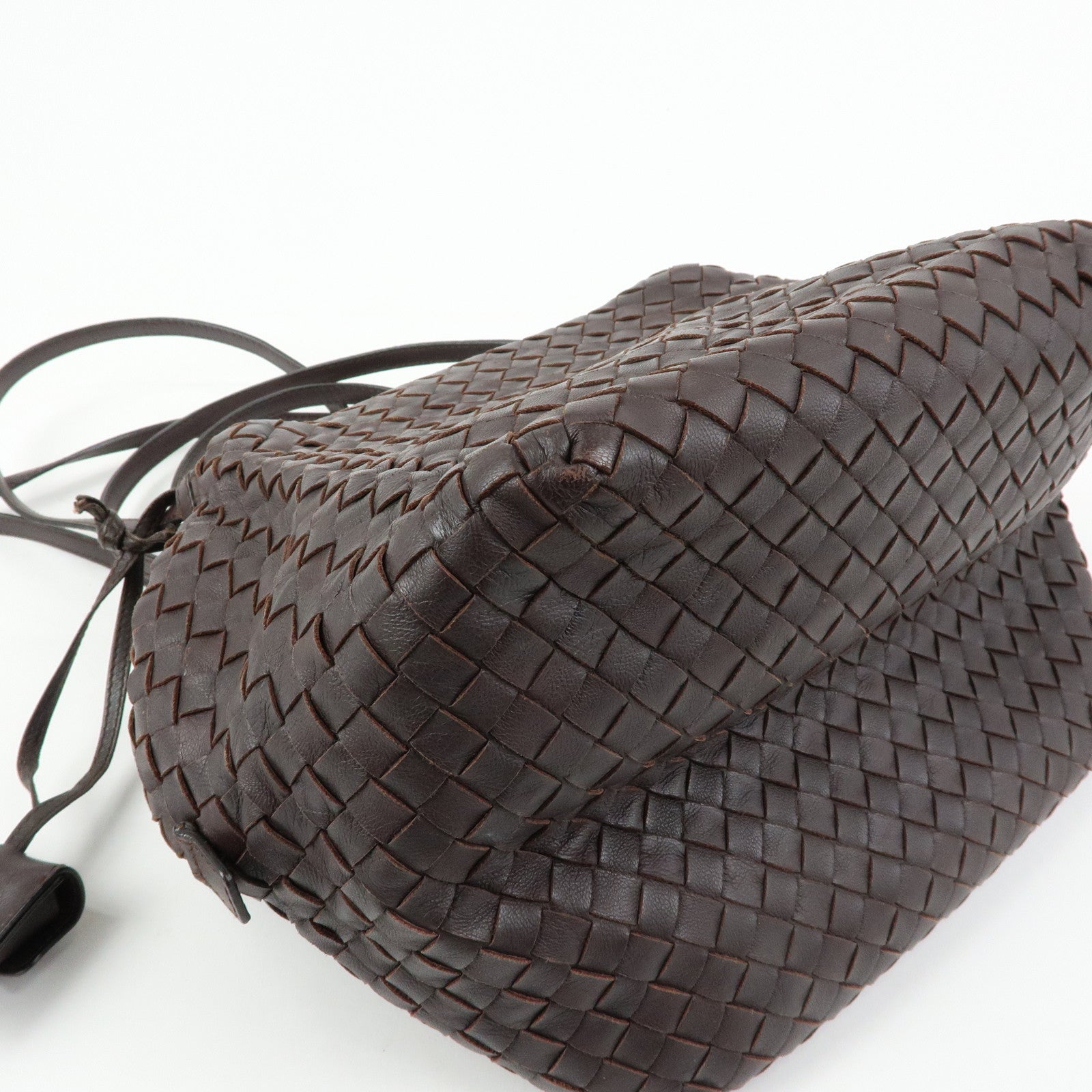 BOTTEGA VENETA Intrecciato Leather Shoulder Bag Brown 255693