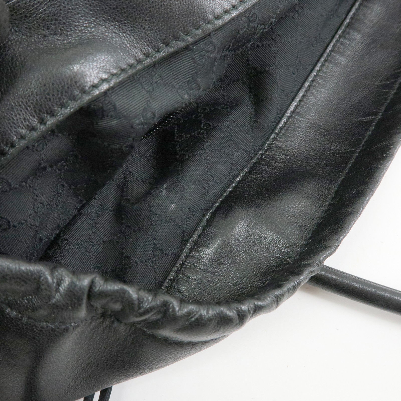 GUCCI Nappa Leather Tassel Tote Shoulder Bag Black 001・4331・001998