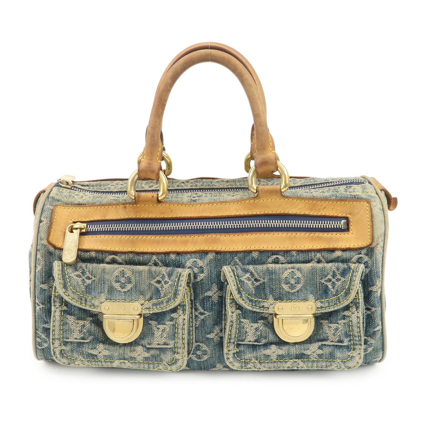 Louis Vuitton Monogram Denim Neo Speedy Boston Bag Blue M95019