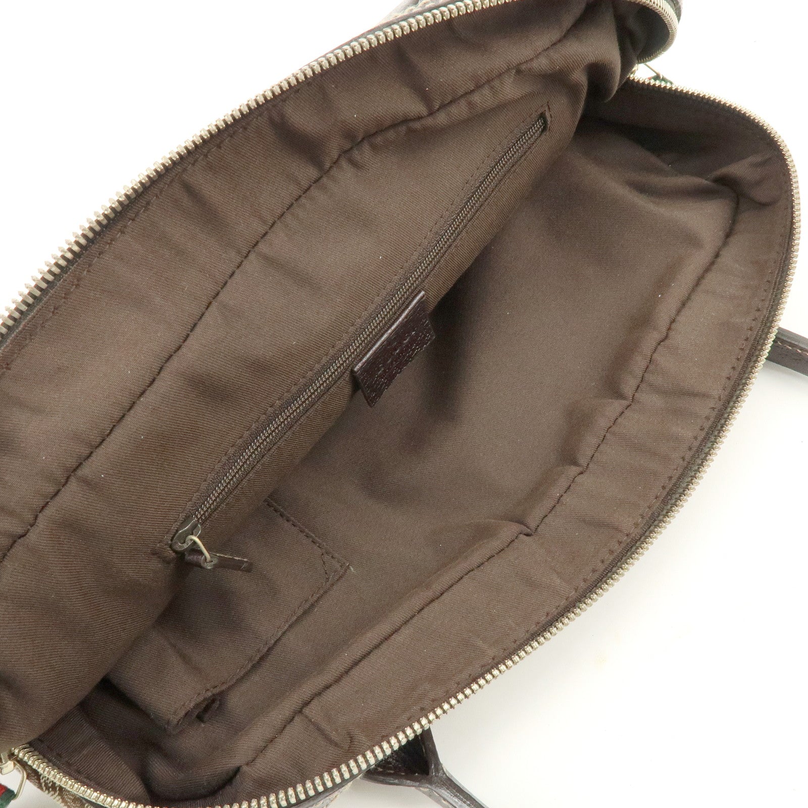 GUCCI Princy Sherry GG Canvas Leather Boston Bag Brown 161720
