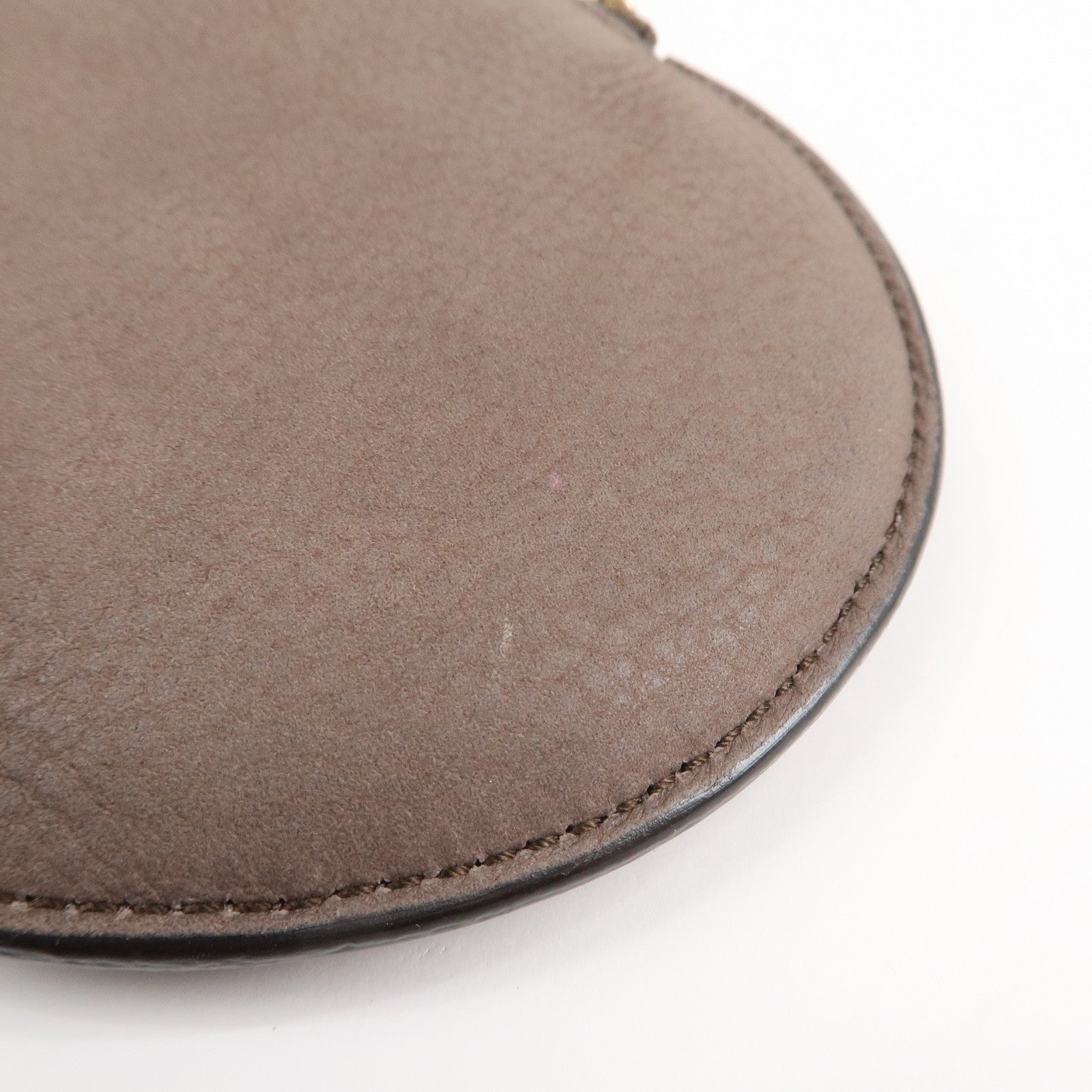 GUCCI Interlocking G Leather Coin Case Tassel Charm Beige 337946 Used