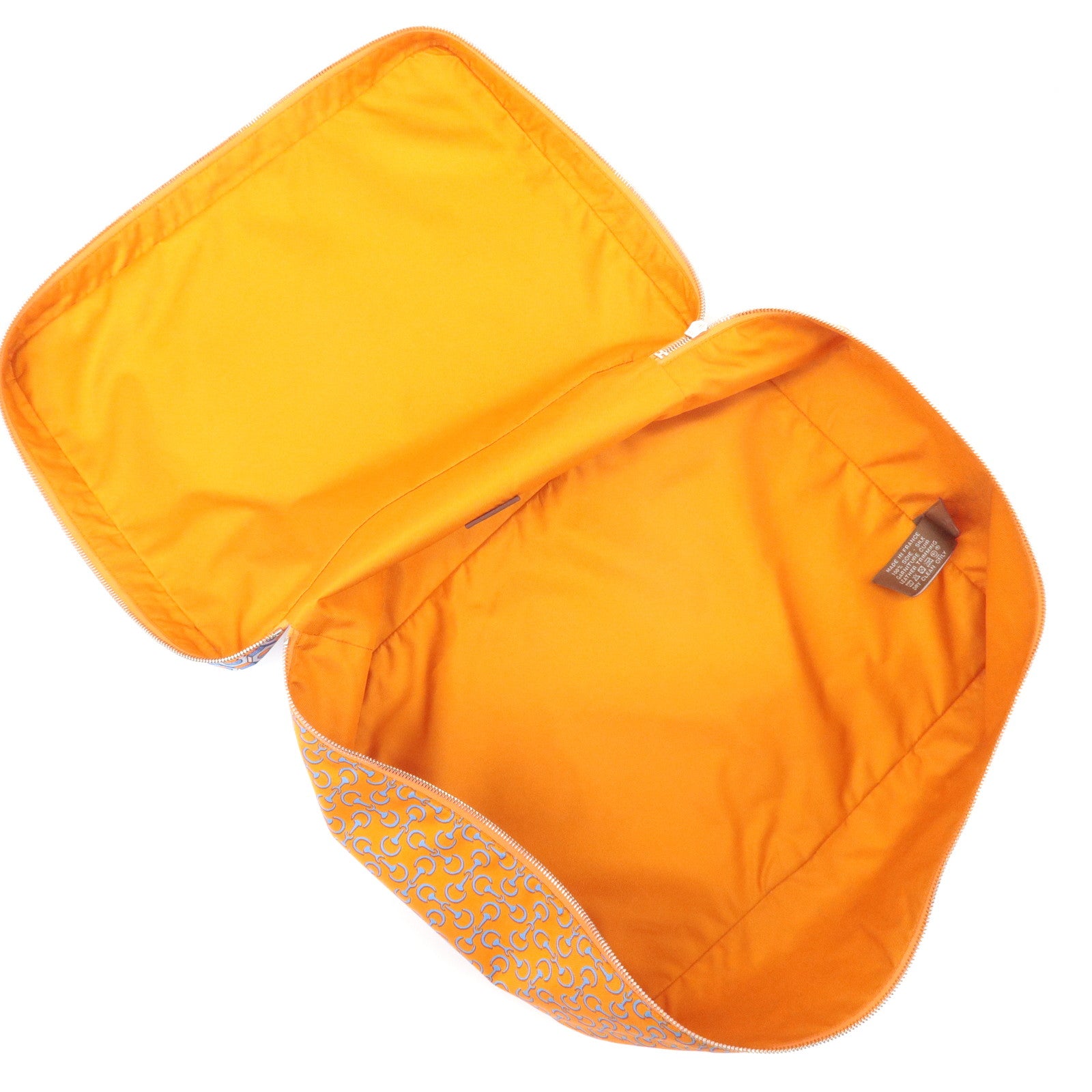 HERMES Eau des Voyages PM Silk Pouch Orange Blue Used