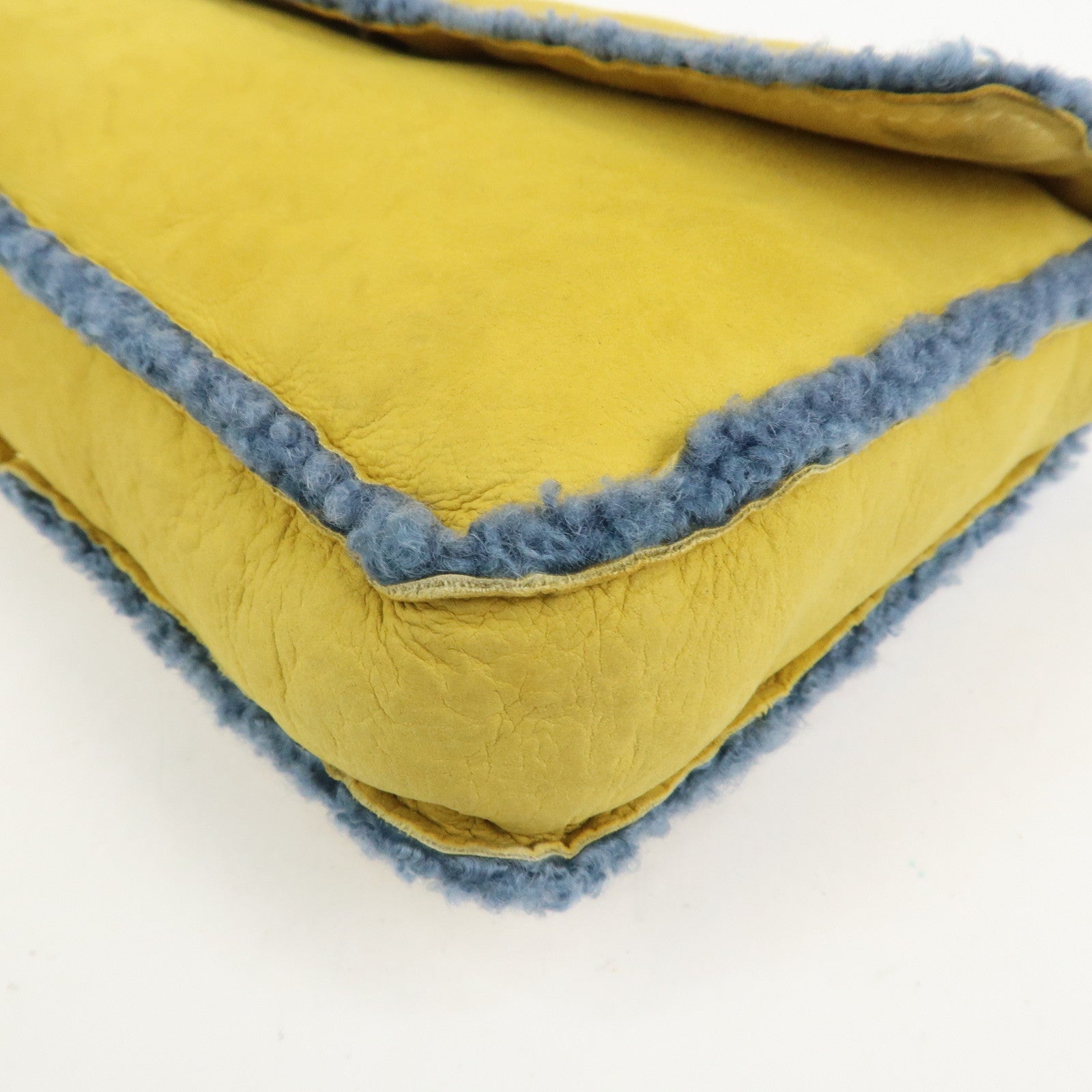 CHANEL COCO Mark Mouton Clutch Bag Yellow Blue
