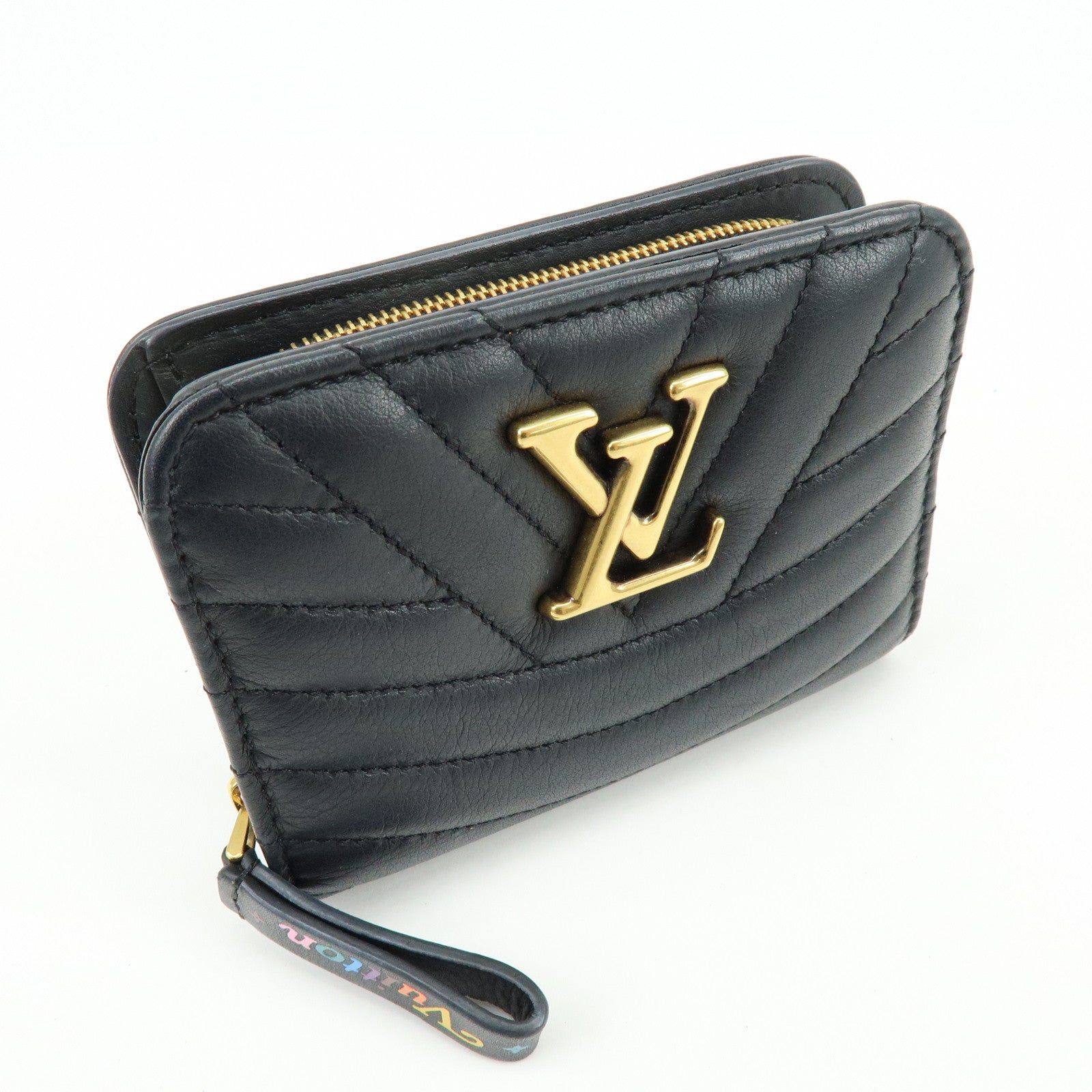 Louis Vuitton New Wave Leather Zippy Compact Wallet Noir M63789