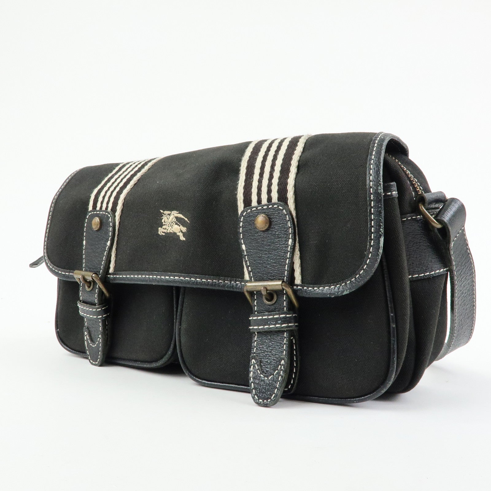 BURBERRY blue Label Canvas Shoulder Bag Crossbody Bag Black