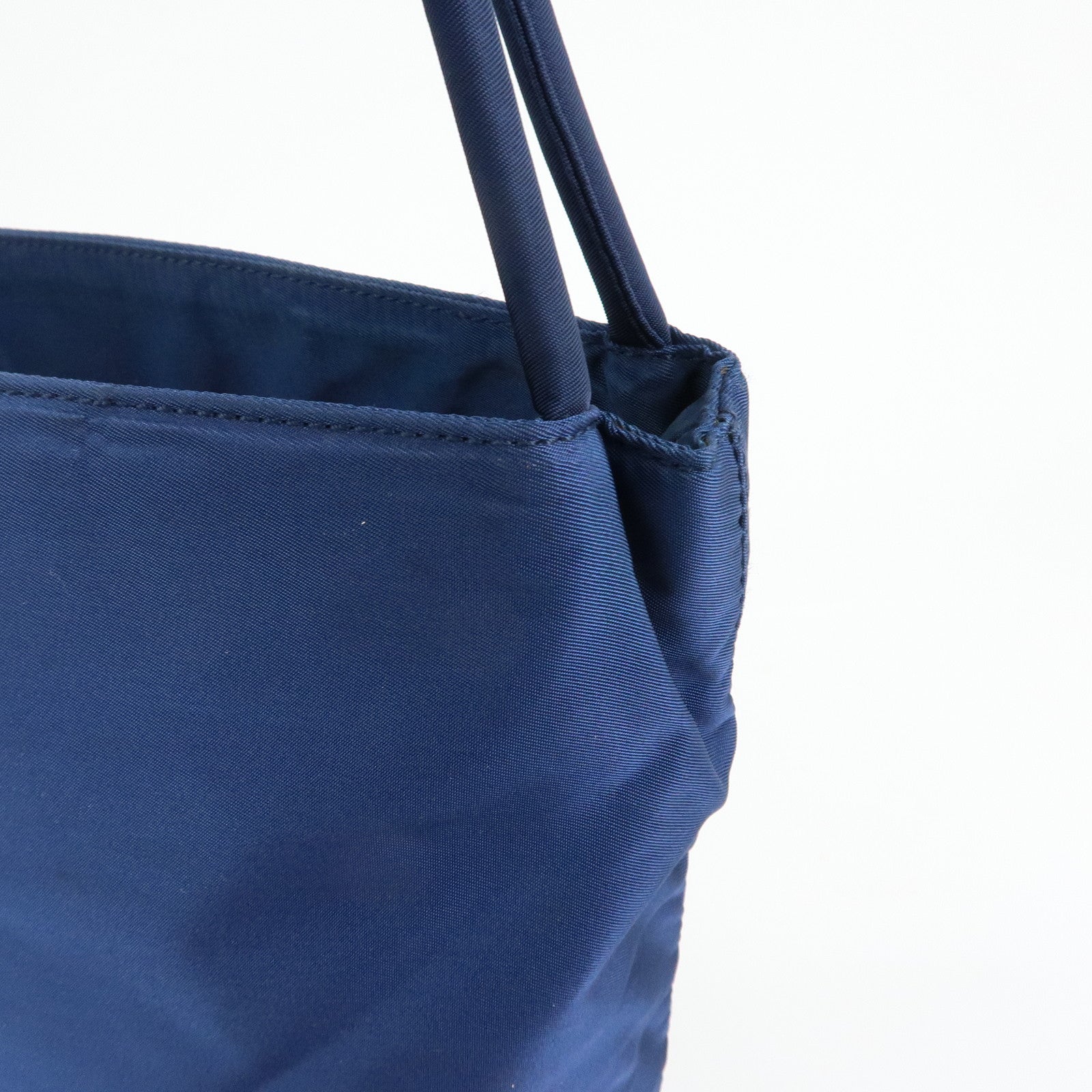 PRADA Triangle Logo Nylon Shoulder Bag Hand Bag Navy B6242