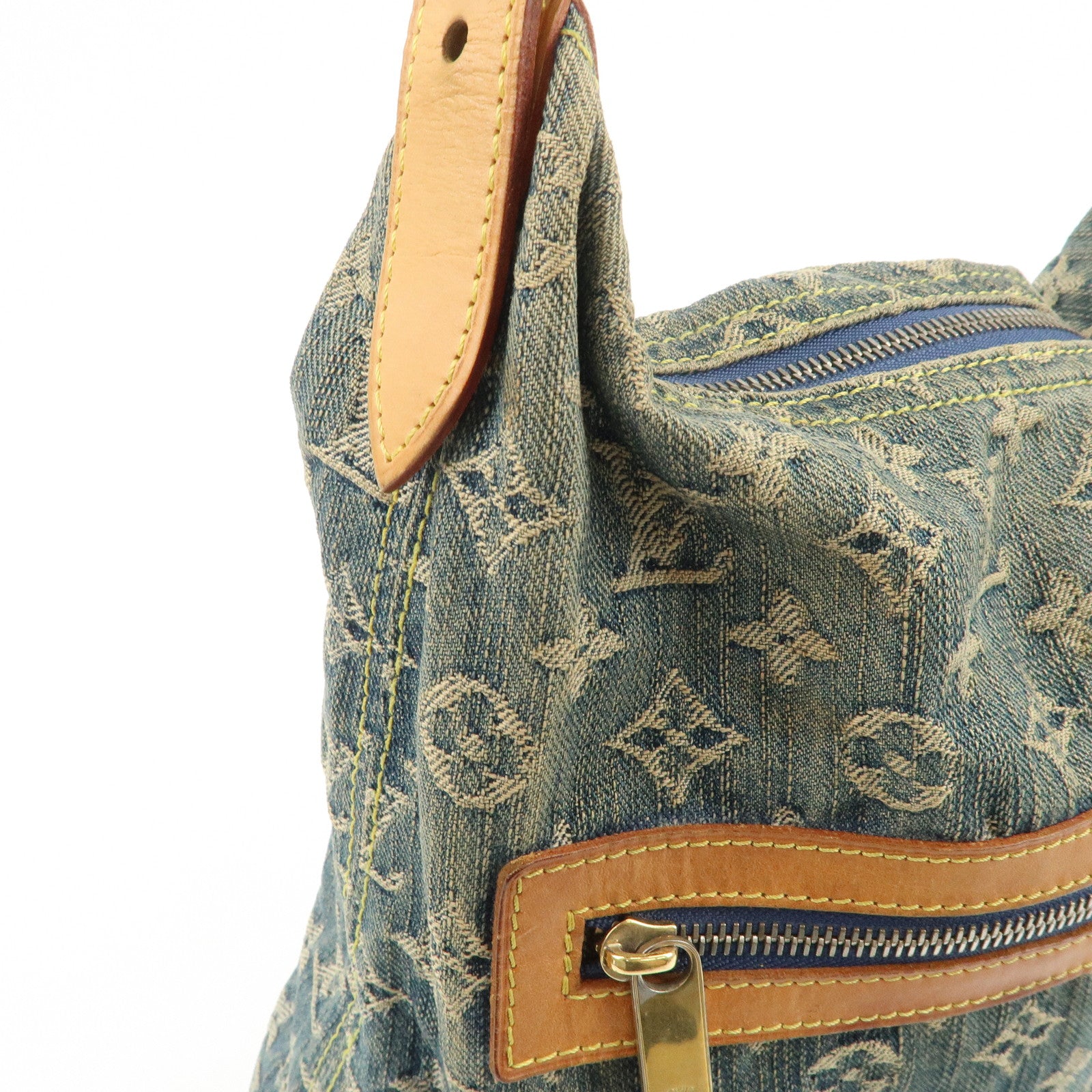 Louis Vuitton Monogram Denim Baggy GM Shoulder Bag Blue M95048
