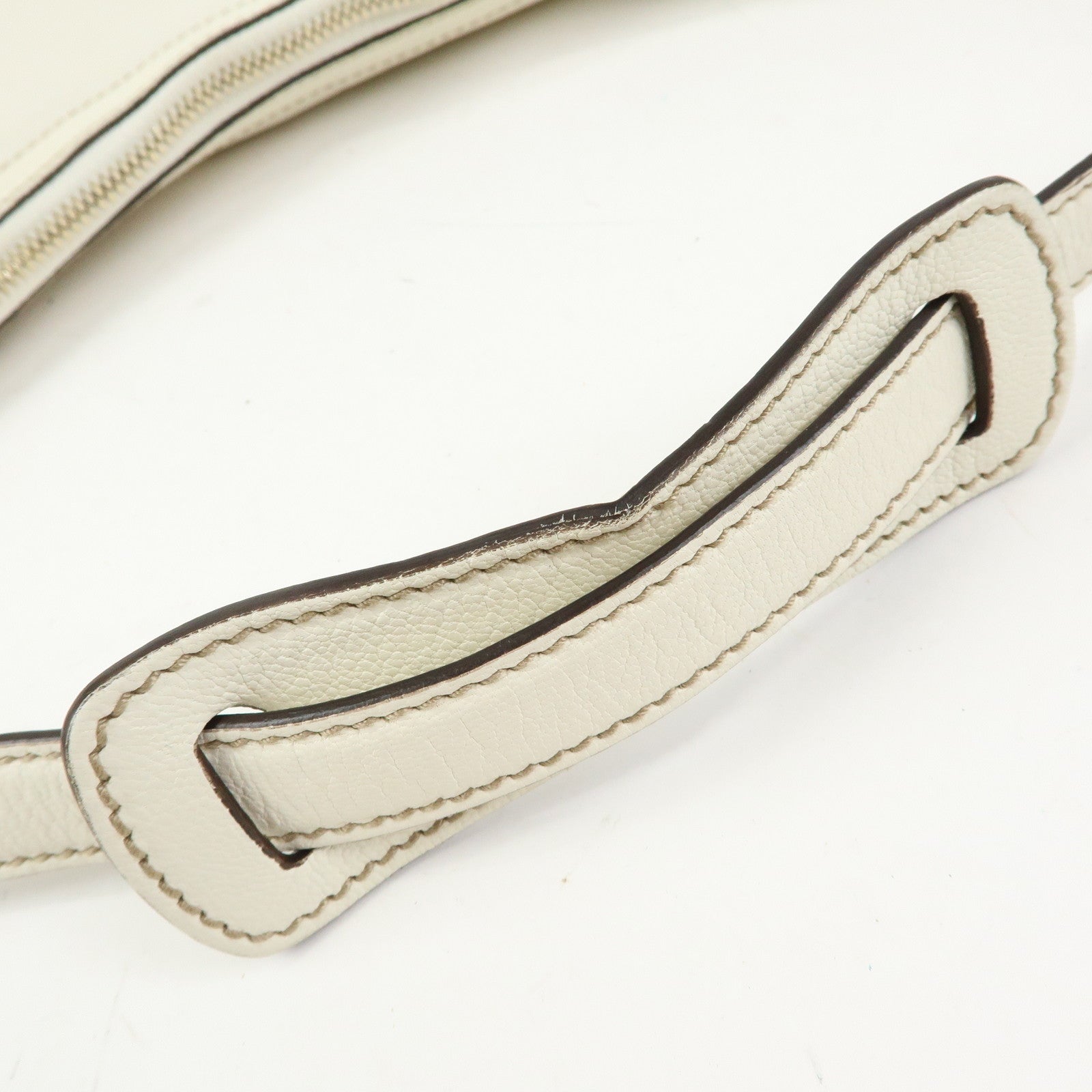 GUCCI Sherry Princy Leather Shoulder Bag Hand Bag White 162882