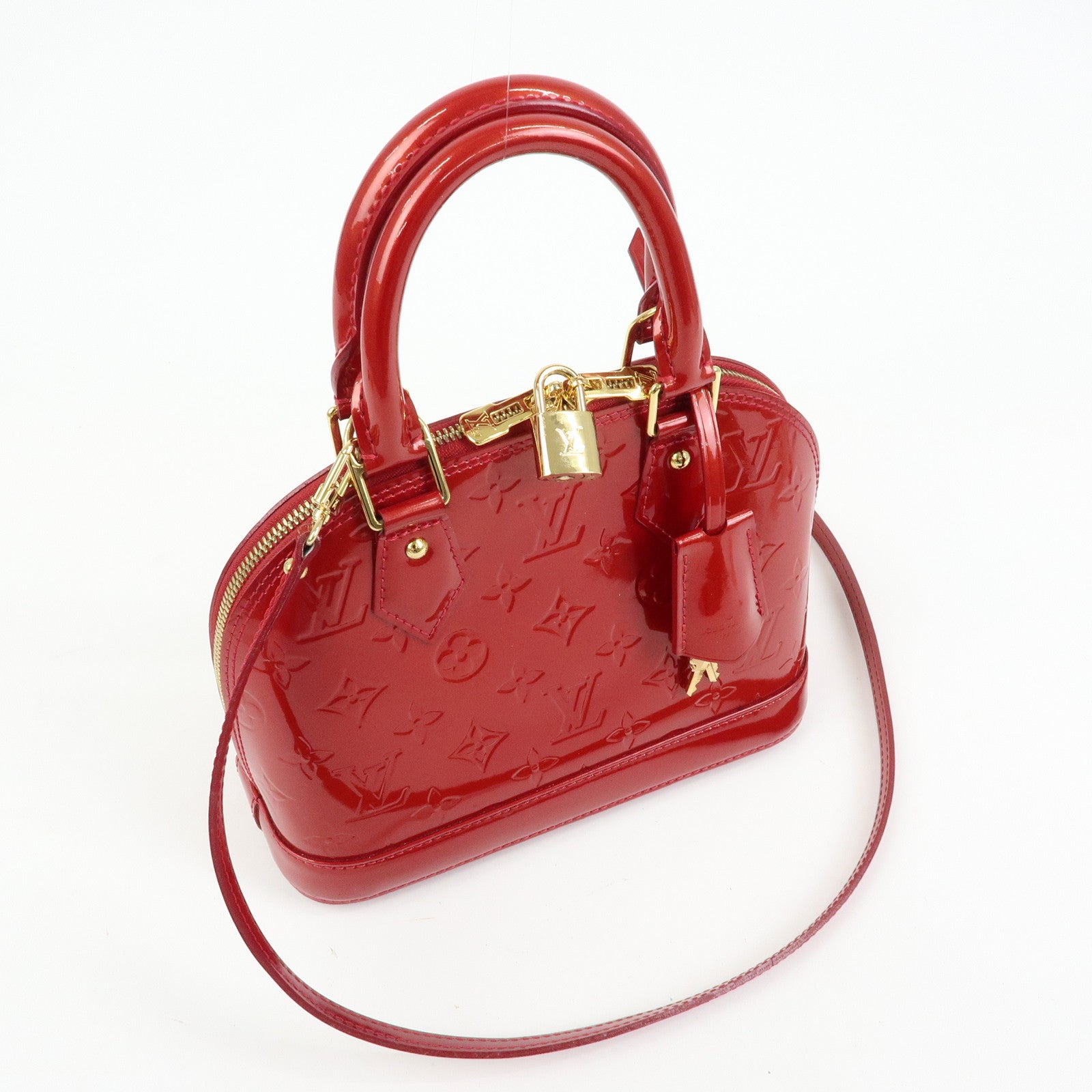 Louis Vuitton Monogram Vernis Alma BB 2Way Bag Red M91606