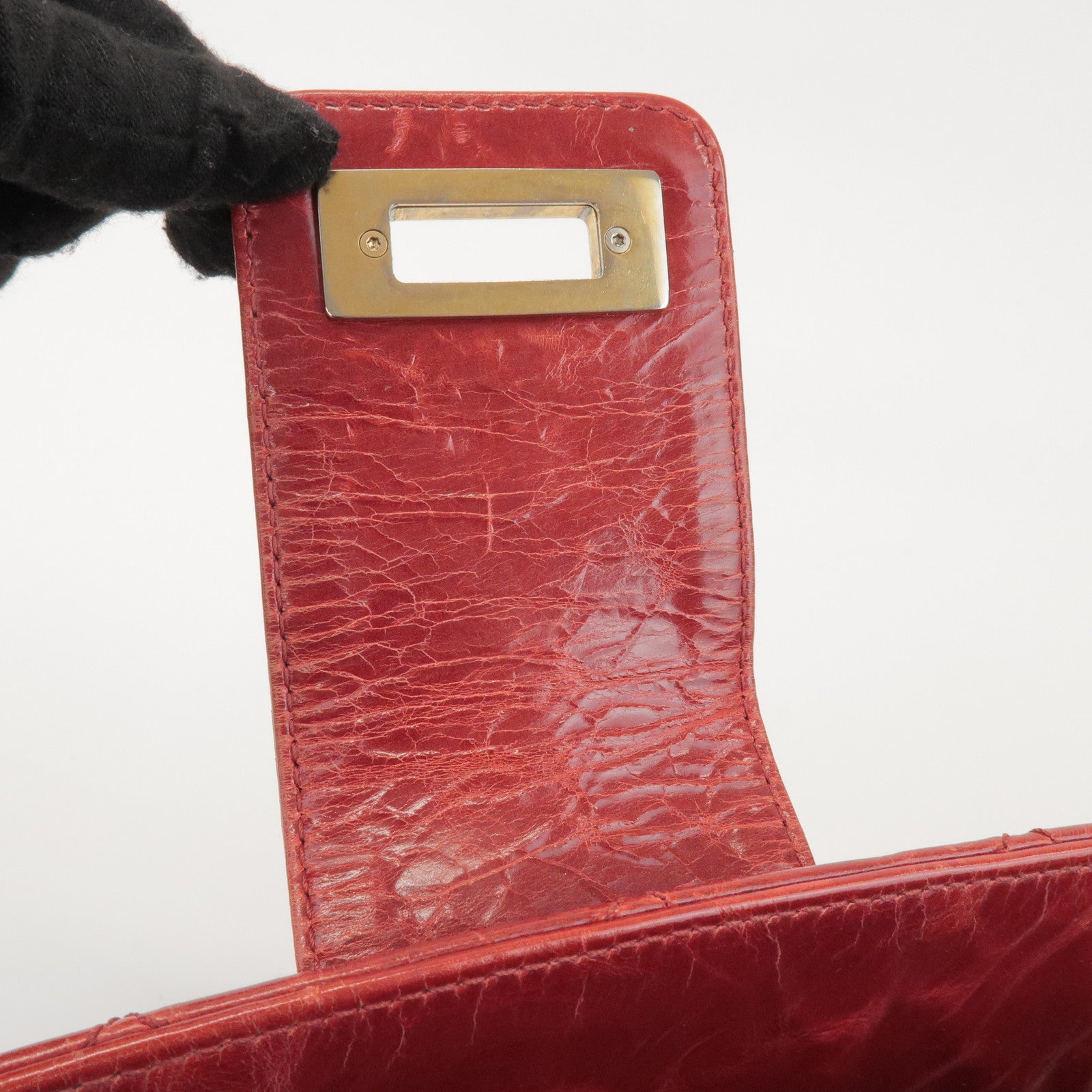 CHANEL CHANEL 2.55 Leather Chain Shoulder Bag Hand Bag Red