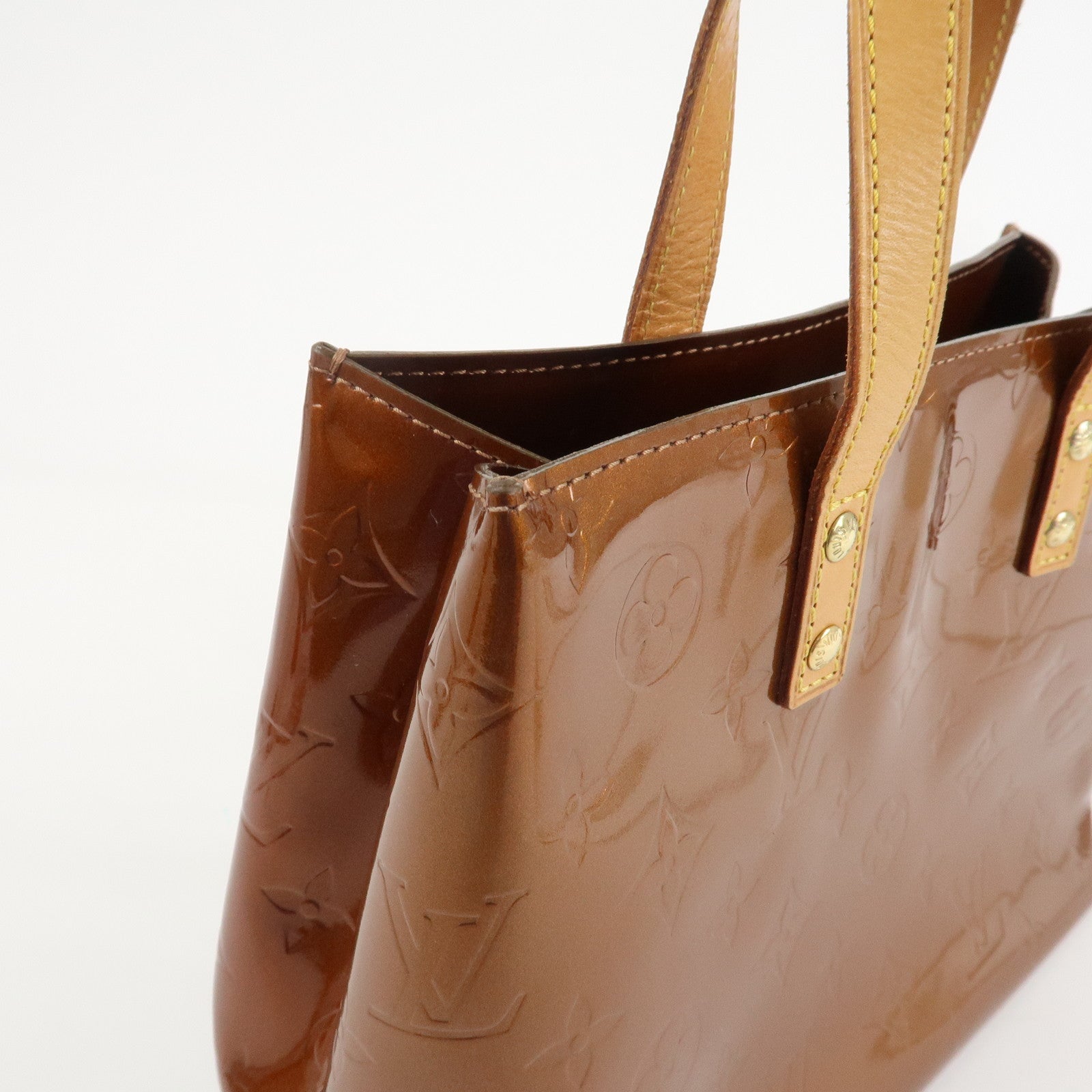 Louis Vuitton Monogram Vernis Lead PM Hand Bag Bronze M91146