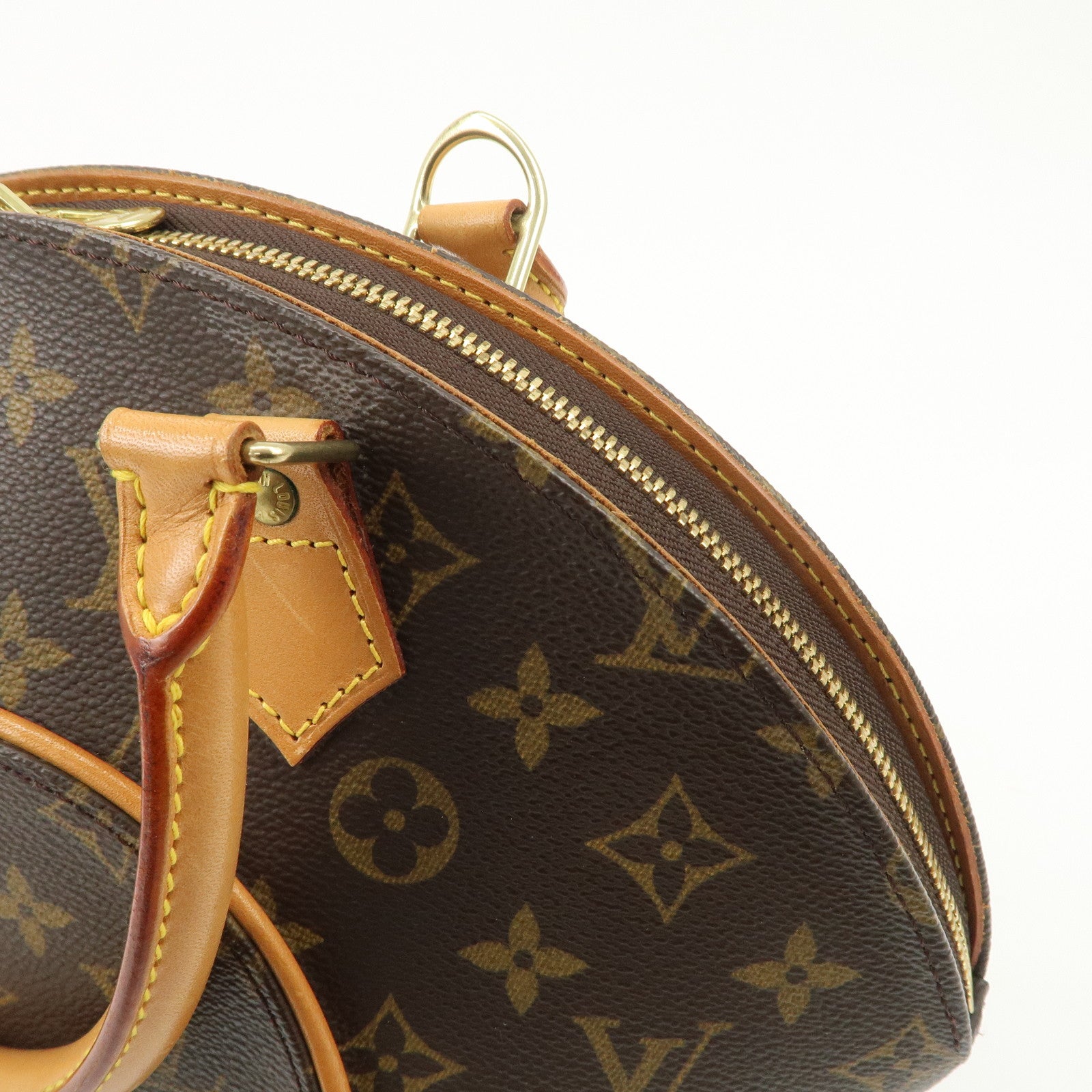 Louis Vuitton Monogram Ellipse PM Hand Bag Brown Gold HDW M51127