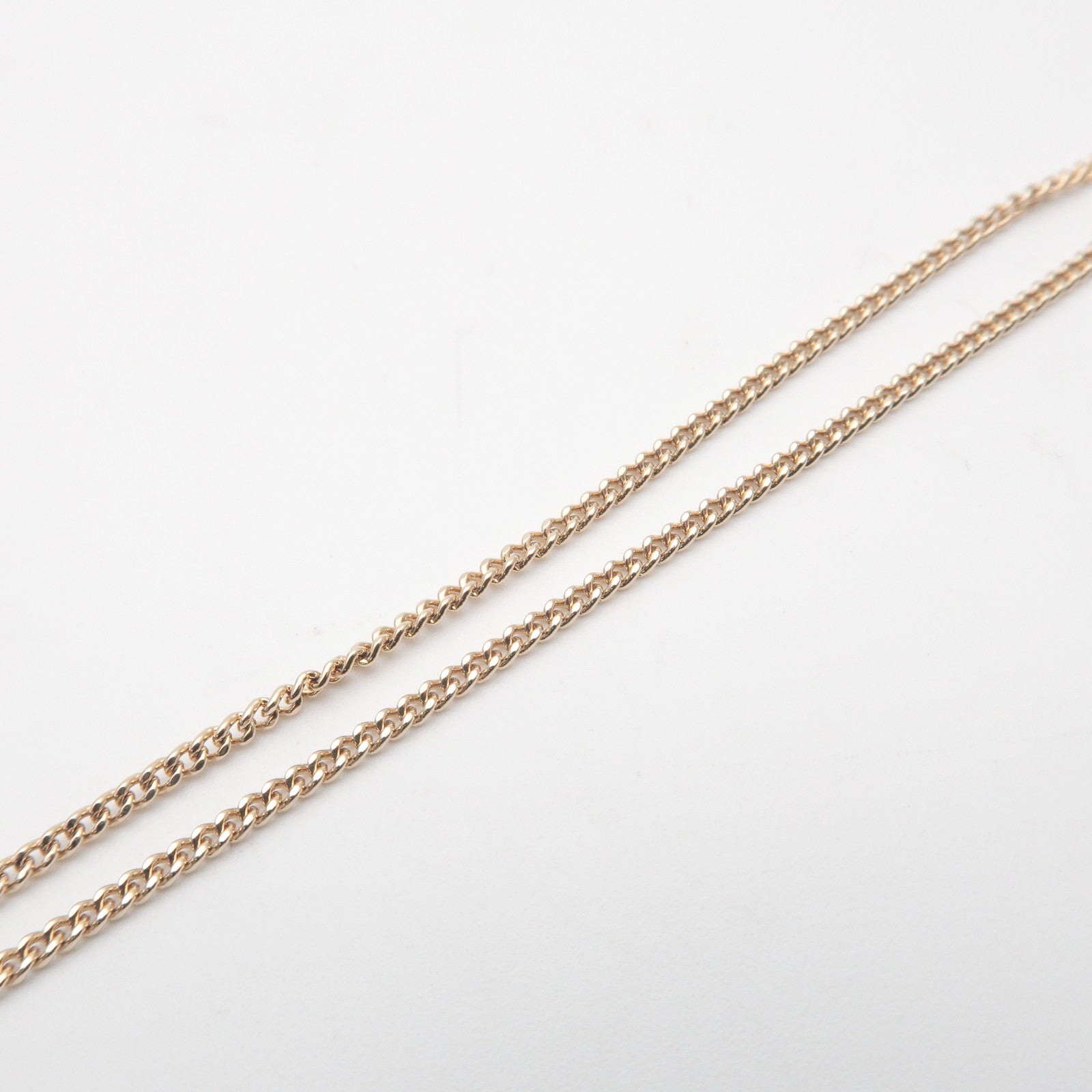 FENDI Logo Metal Rhinestone Necklace Gold Light Blue