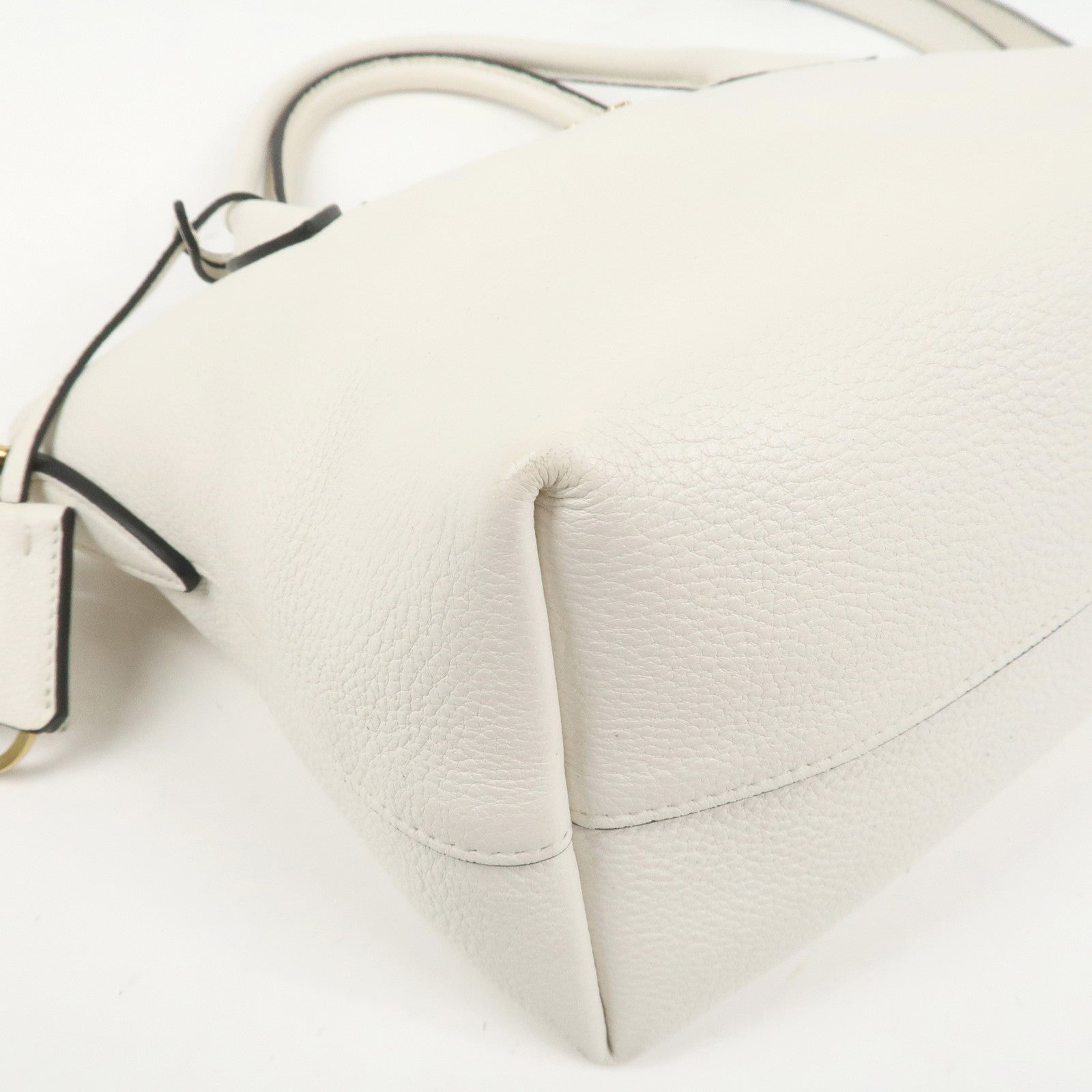 PRADA Vitello Daino Leather 2Way Bag Hand Shoulder Bag White 1BA111
