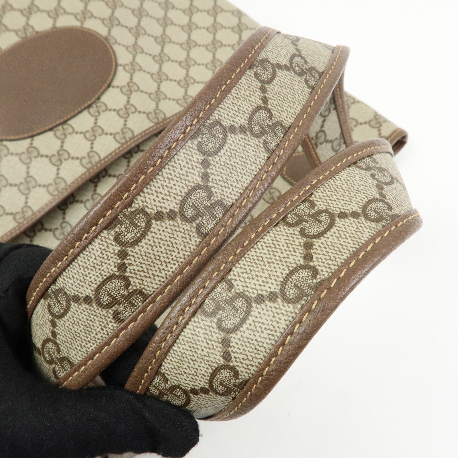 GUCCI GG Supreme Tote Bag Shoulder Bag Brown Beige 002・39・0054