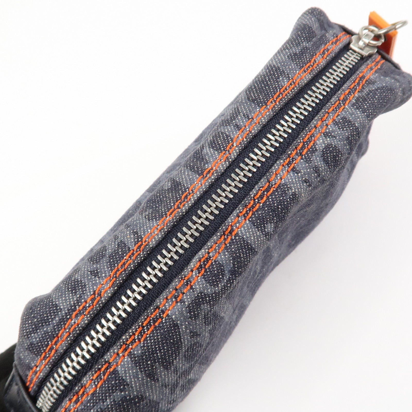 Christian Dior Denim Cosmetic Pouch Indigo Blue Orange