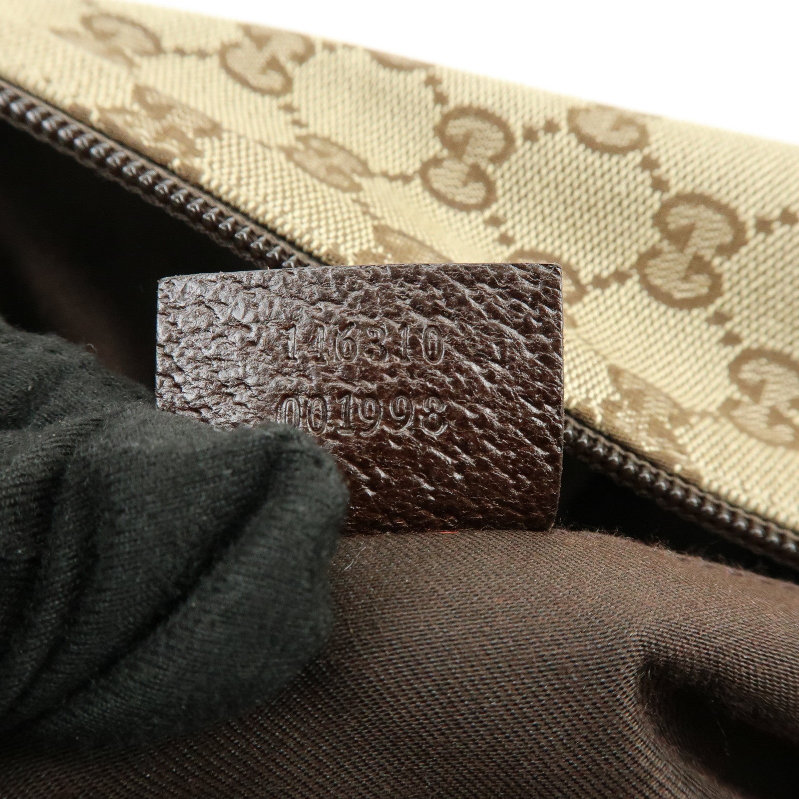 GUCCI Sherry GG Canvas Leather Boston Bag Beige Brown 146310