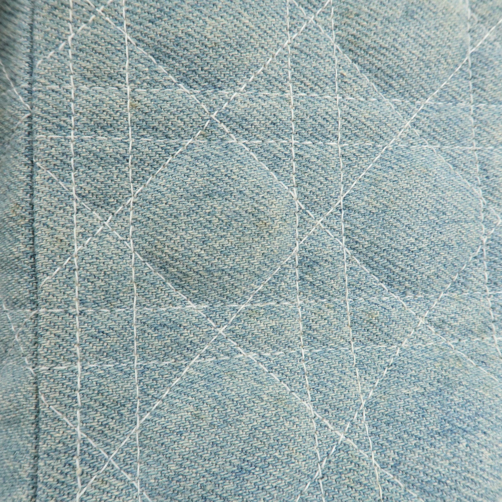 Christian Dior Lady Dior Denim 2way Hand Shoulder Bag Light Blue Used