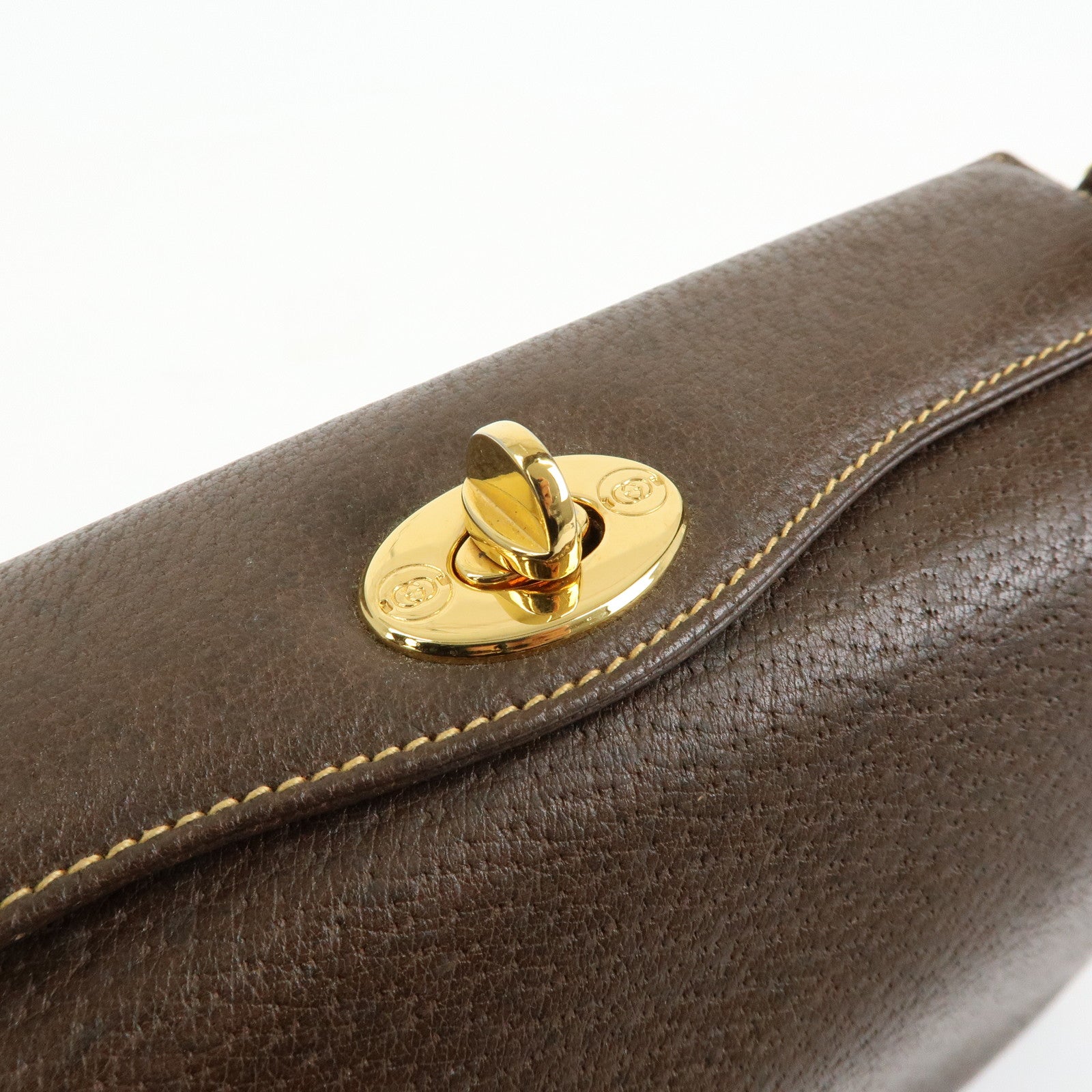 GUCCI Old Gucci Leather Hand Bag Brown 000・406・0025