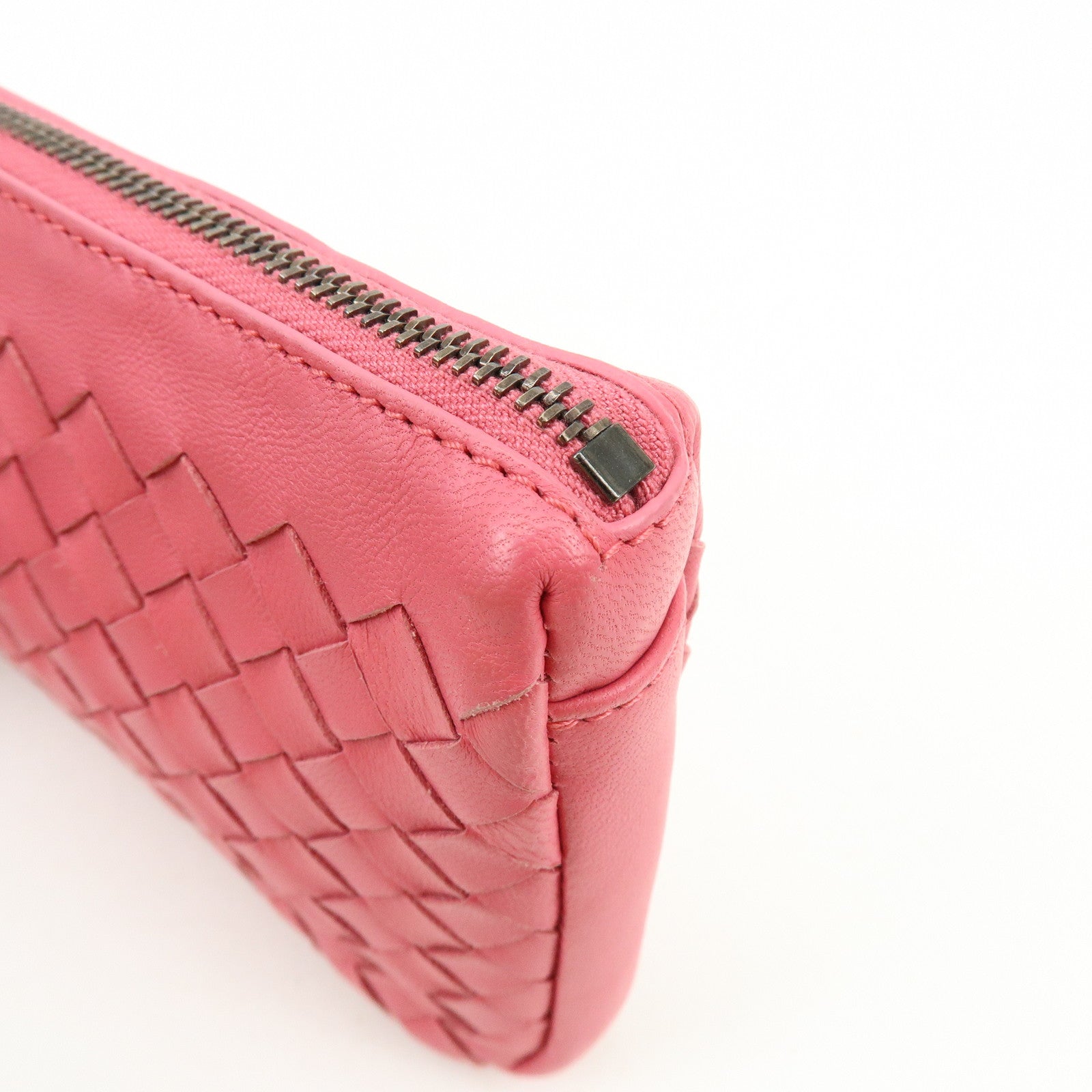 BOTTEGA VENETA Intrecciato Leather Pouch Cosmetic Pouch Pink 233810