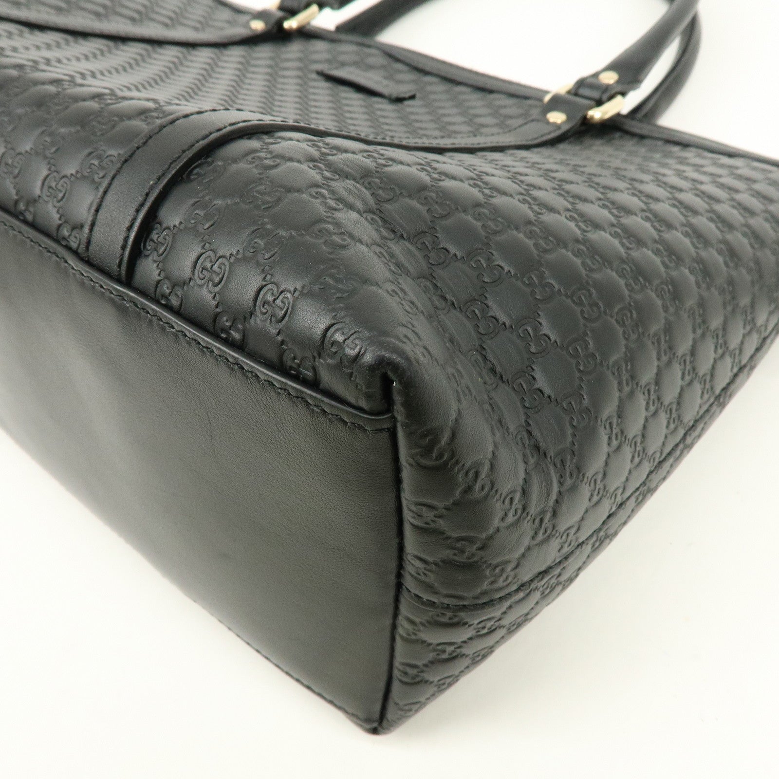 GUCCI Micro Guccissima Leather 2Way Bag Hand Bag Shoulder Bag Black