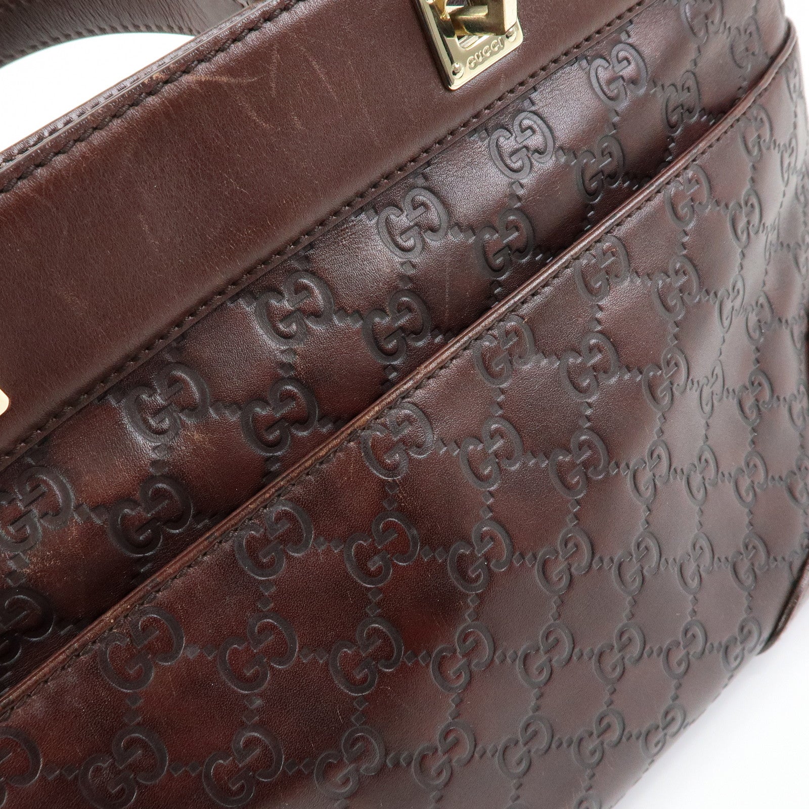 GUCCI Guccissima Leather Tote Bag Hand Bag Brown 145993