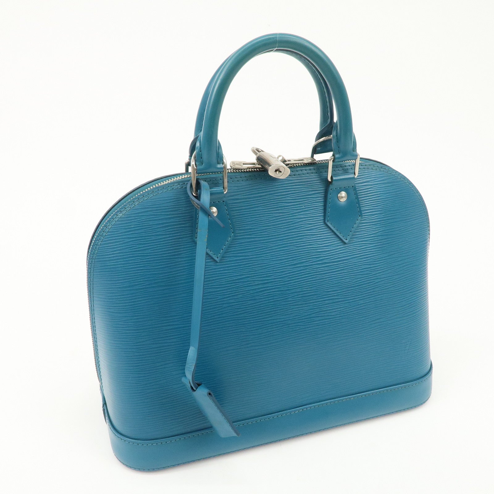 Louis Vuitton Epi Alma PM Hand Bag Cyan Blue M40624
