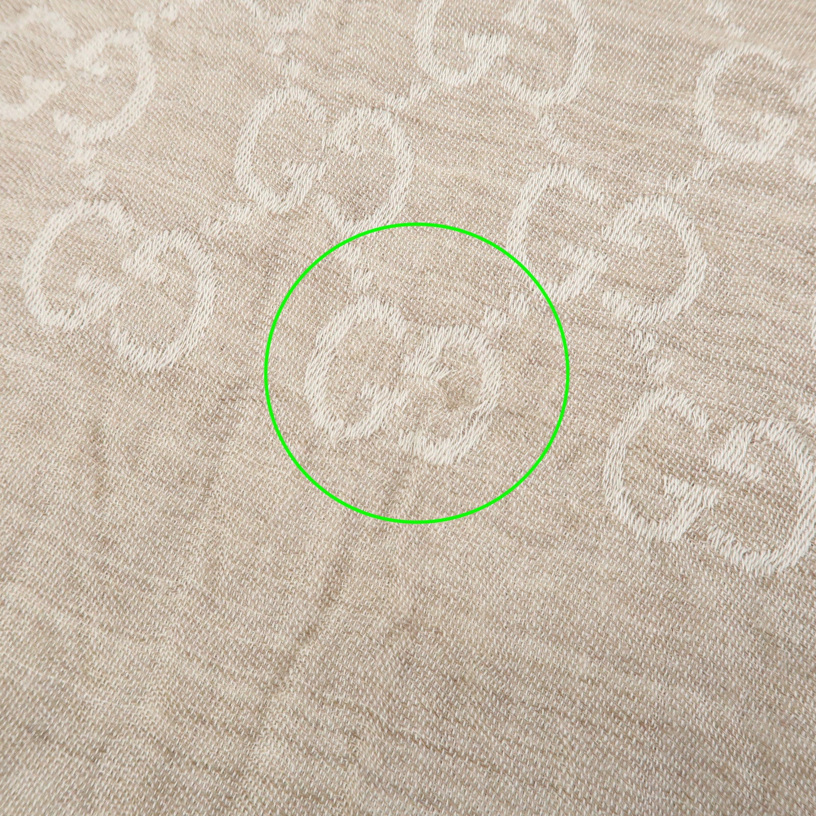 GUCCI GG Monogram Cotton Scarf Shawl 150X70 Beige