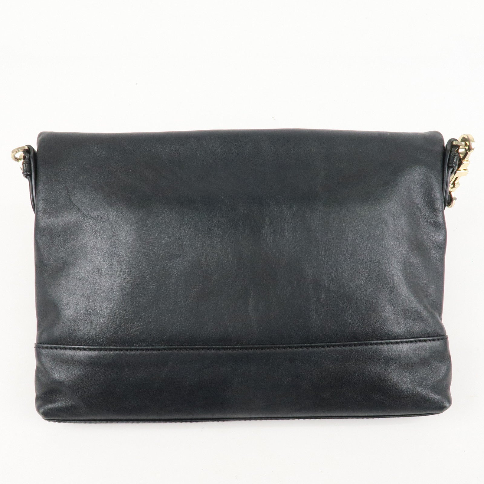 Tory Burch Leather 2Way Bag Shoulder Bag Black Gold HDW Used