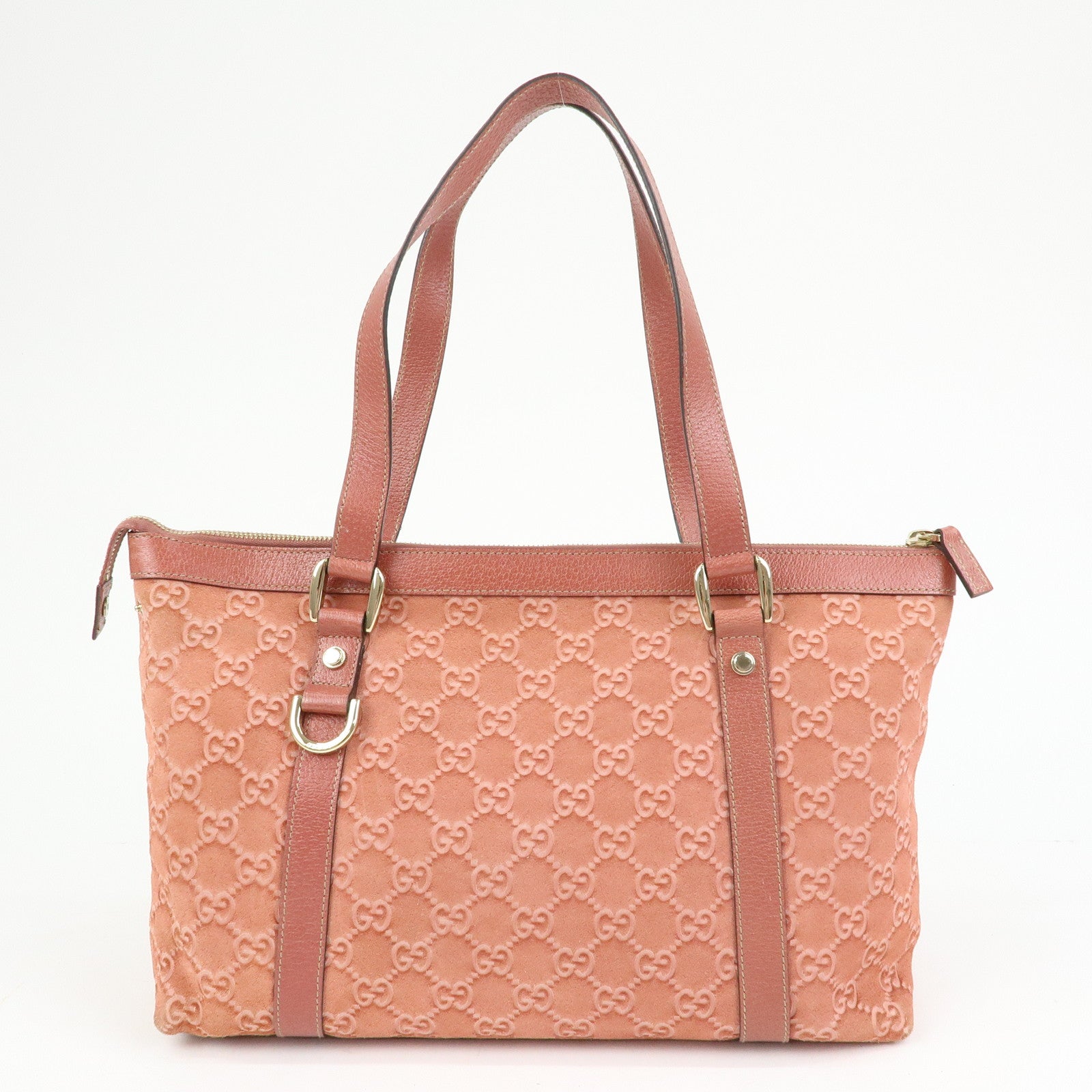 GUCCI Abbey Suede Leather Tote Bag Hand Bag Pink 141470