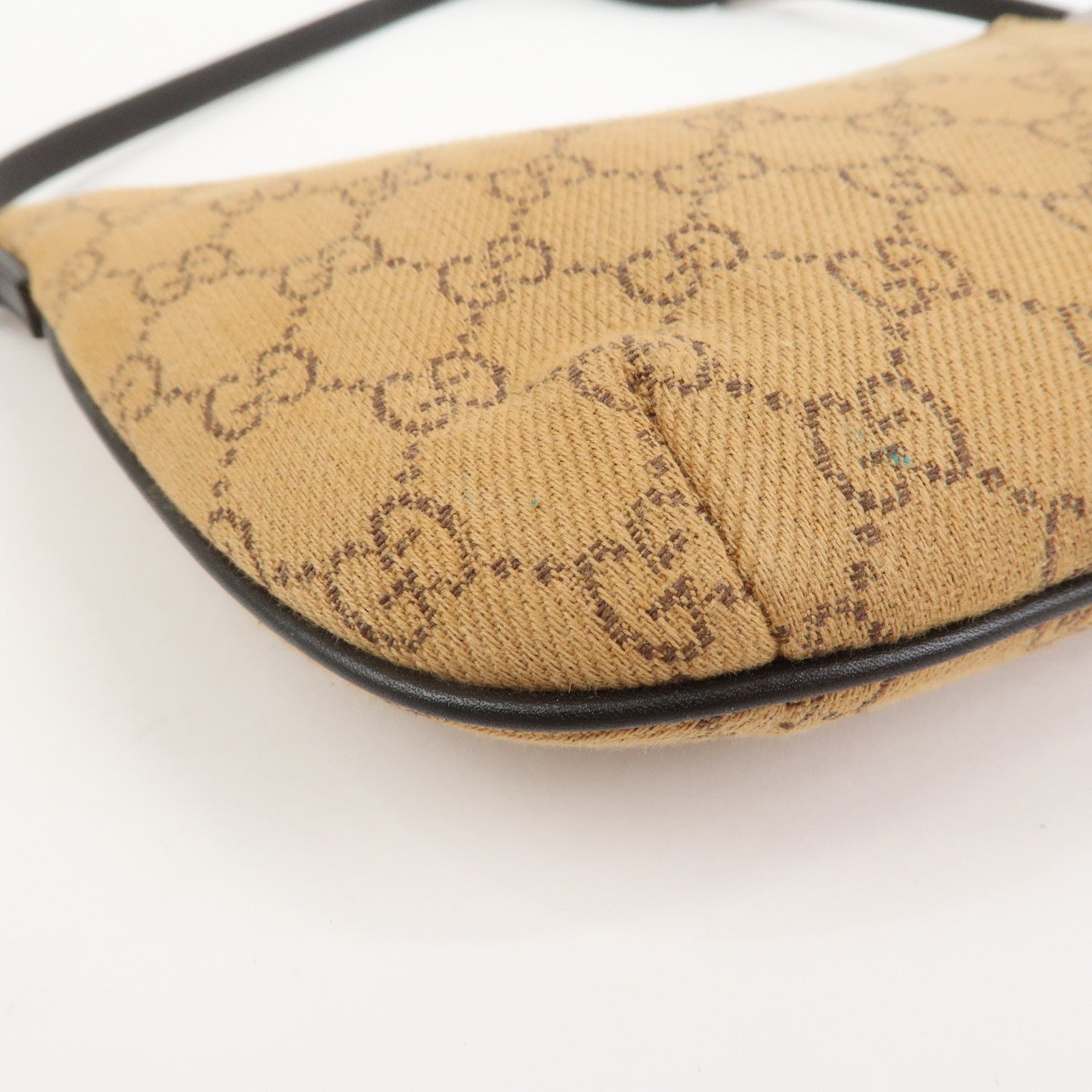 GUCCI GG Canvas Leather Hand Bag Shoulder Bag Brown 32160