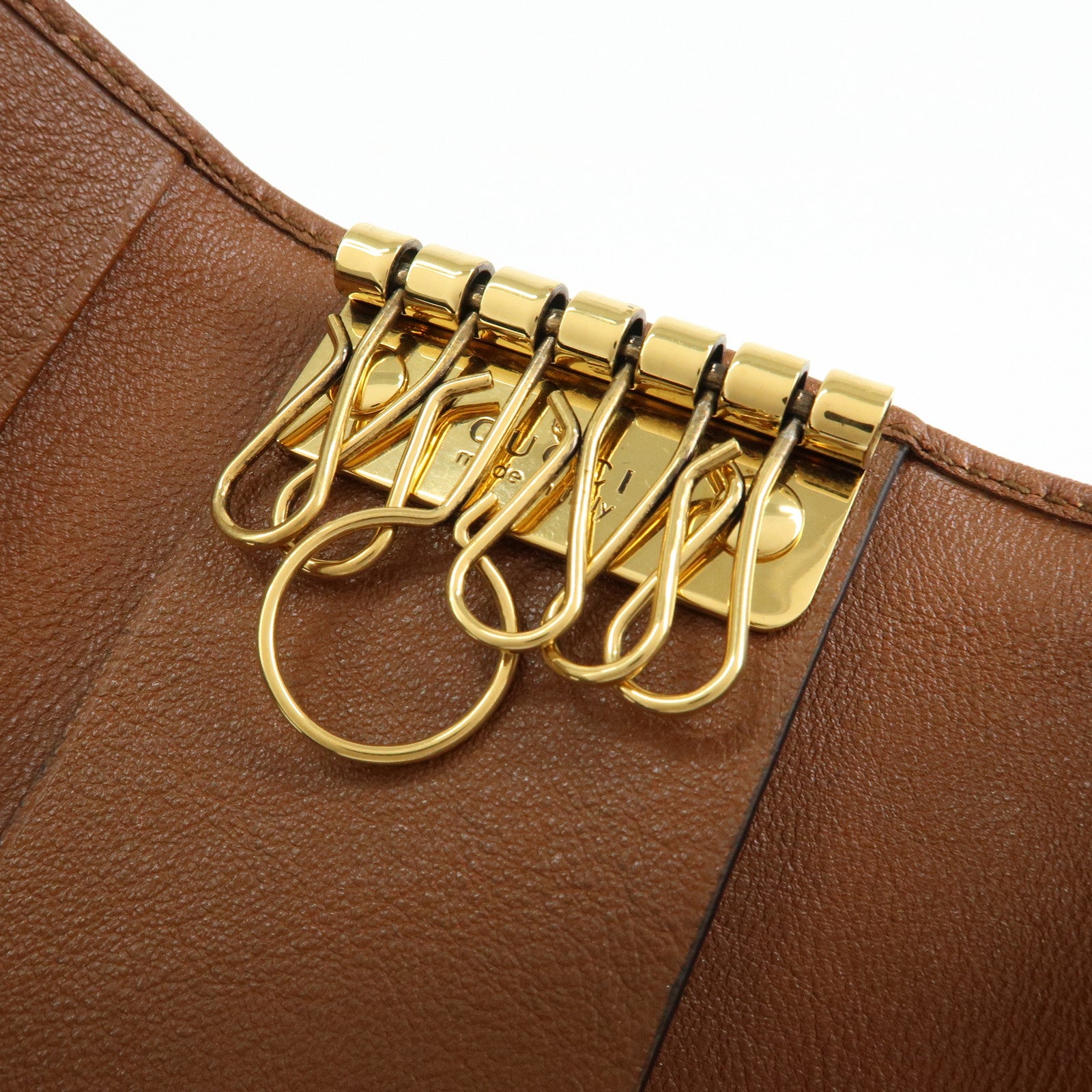 GUCCI GG Marmont Bamboo 6 Key Rings Key Case Brown 658636