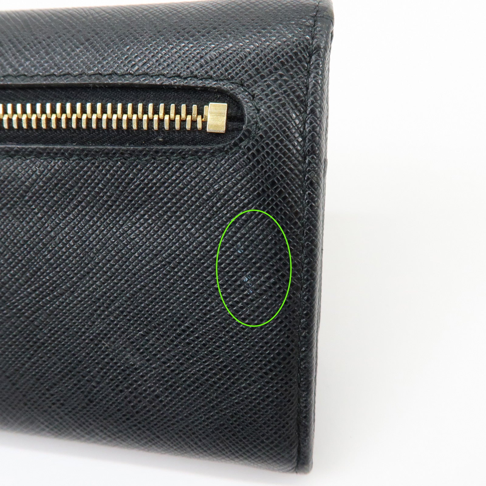 PRADA Saffiano Leather Flap Bi-Fold Long Wallet Black 1MH132