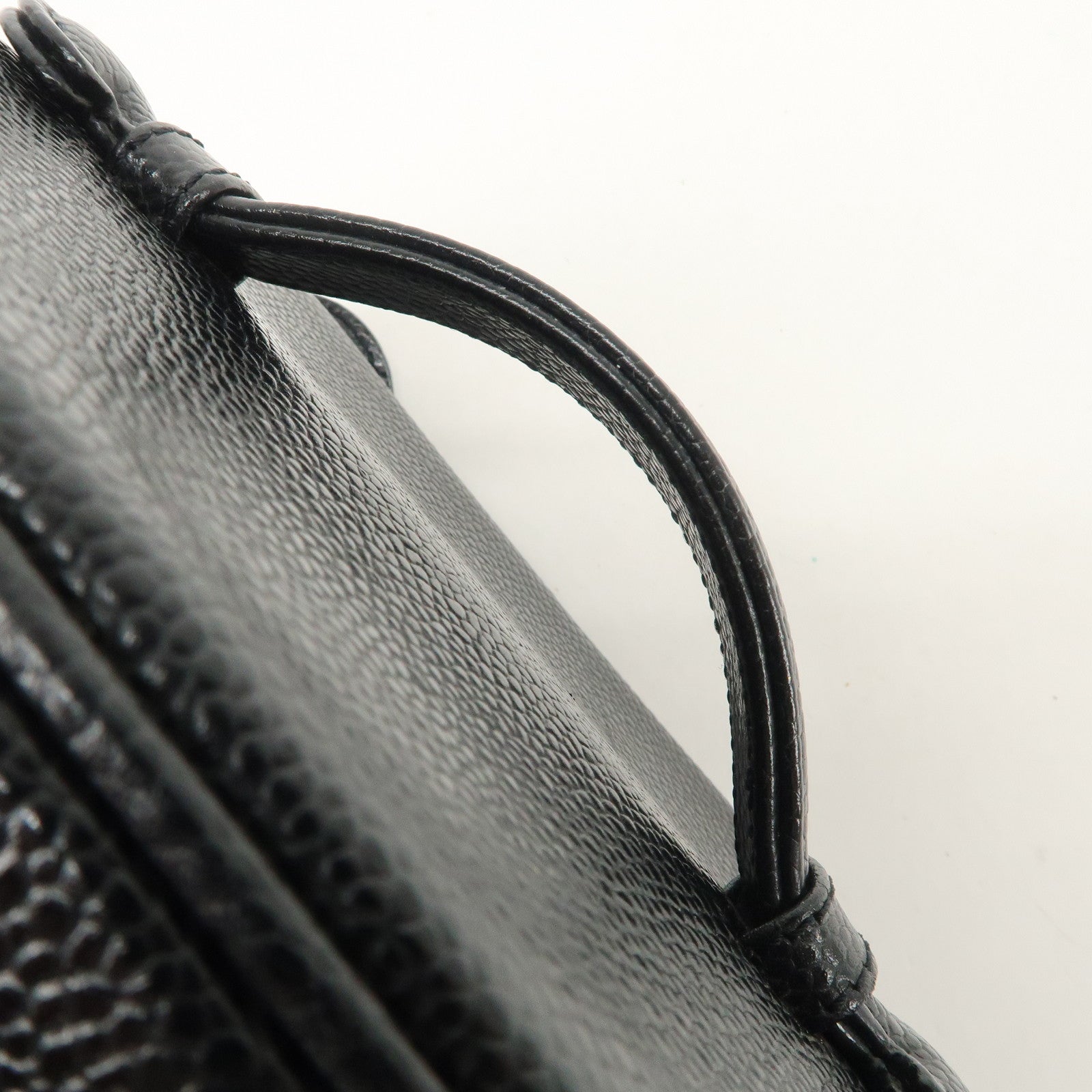 CHANEL Caviar Skin Vanity Bag Hand Bag Cosmetic Pouch Black A01998 Used