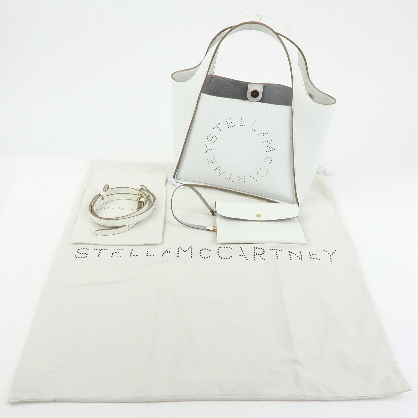 STELLA MCCARTNEY Faux Vegan Leather 2Way Bag Tote Bag White