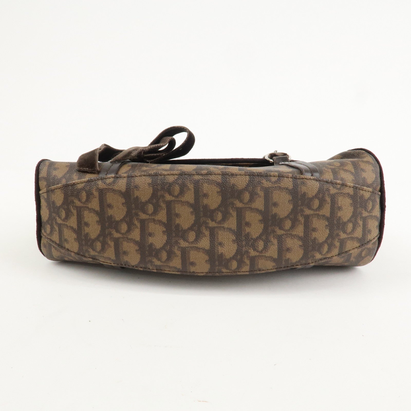 Christian Dior Trotter Romantic PVC Suede Hand Bag Brown